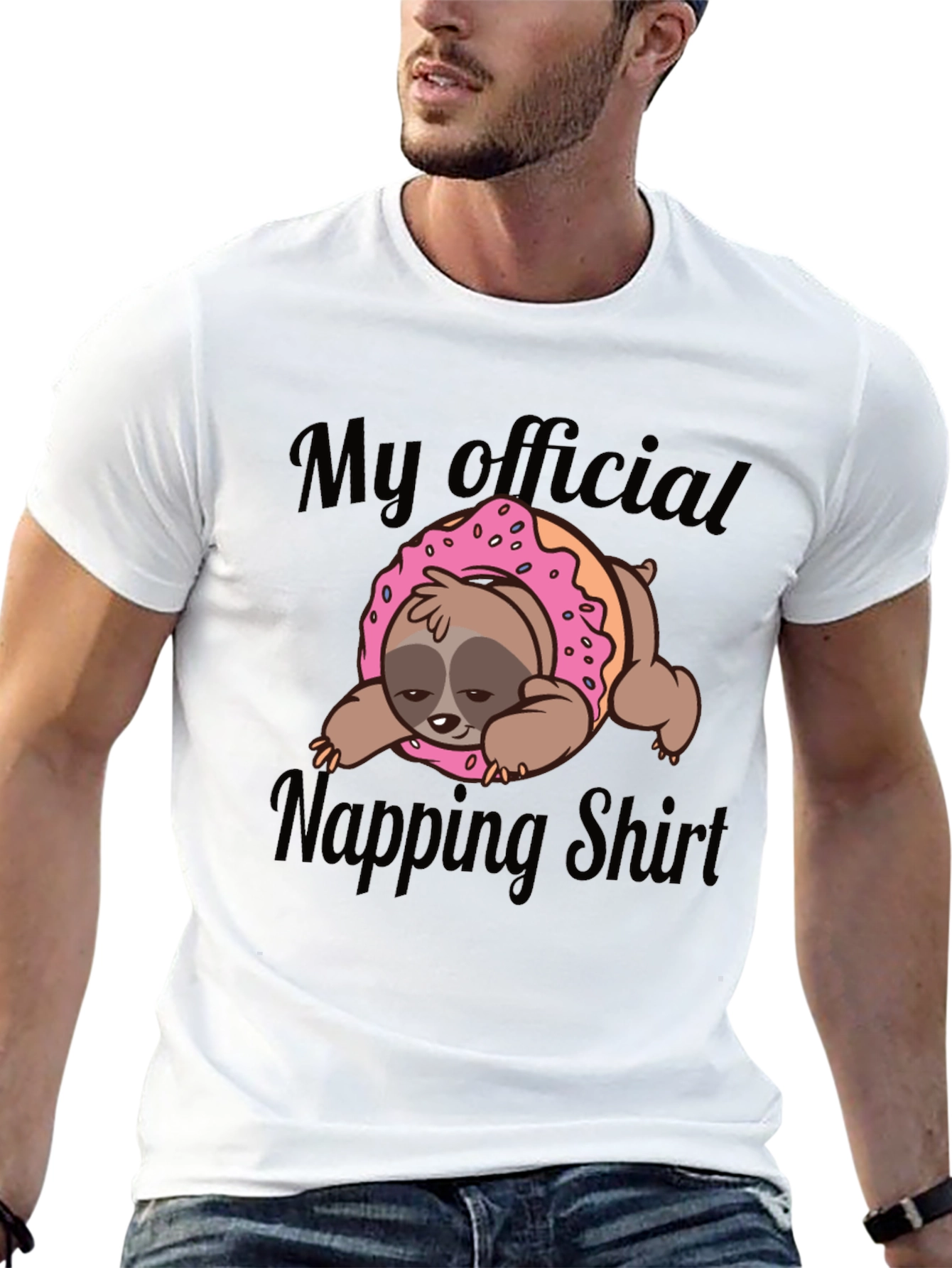 My Official Napping Shirt: Sloth Donut Tee