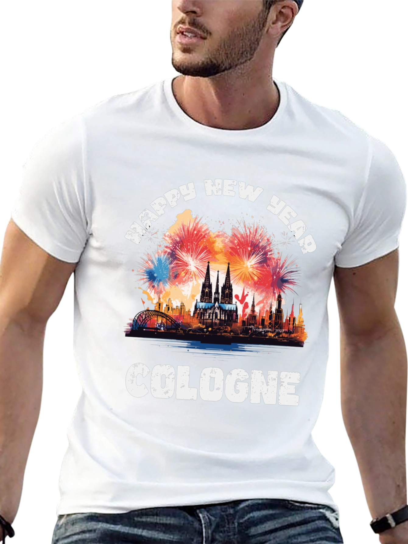Happy New Year Cologne Black T-Shirt