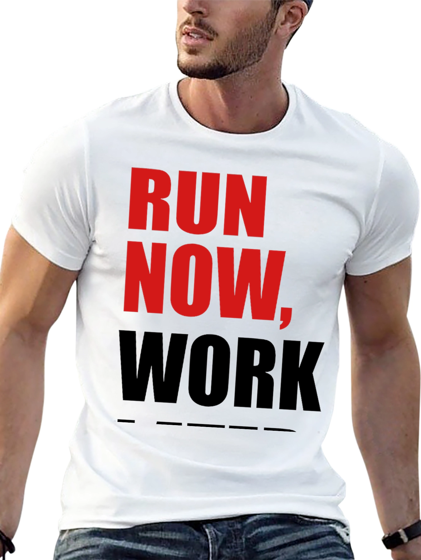 Run Now Work Later Graphic Tee - Black