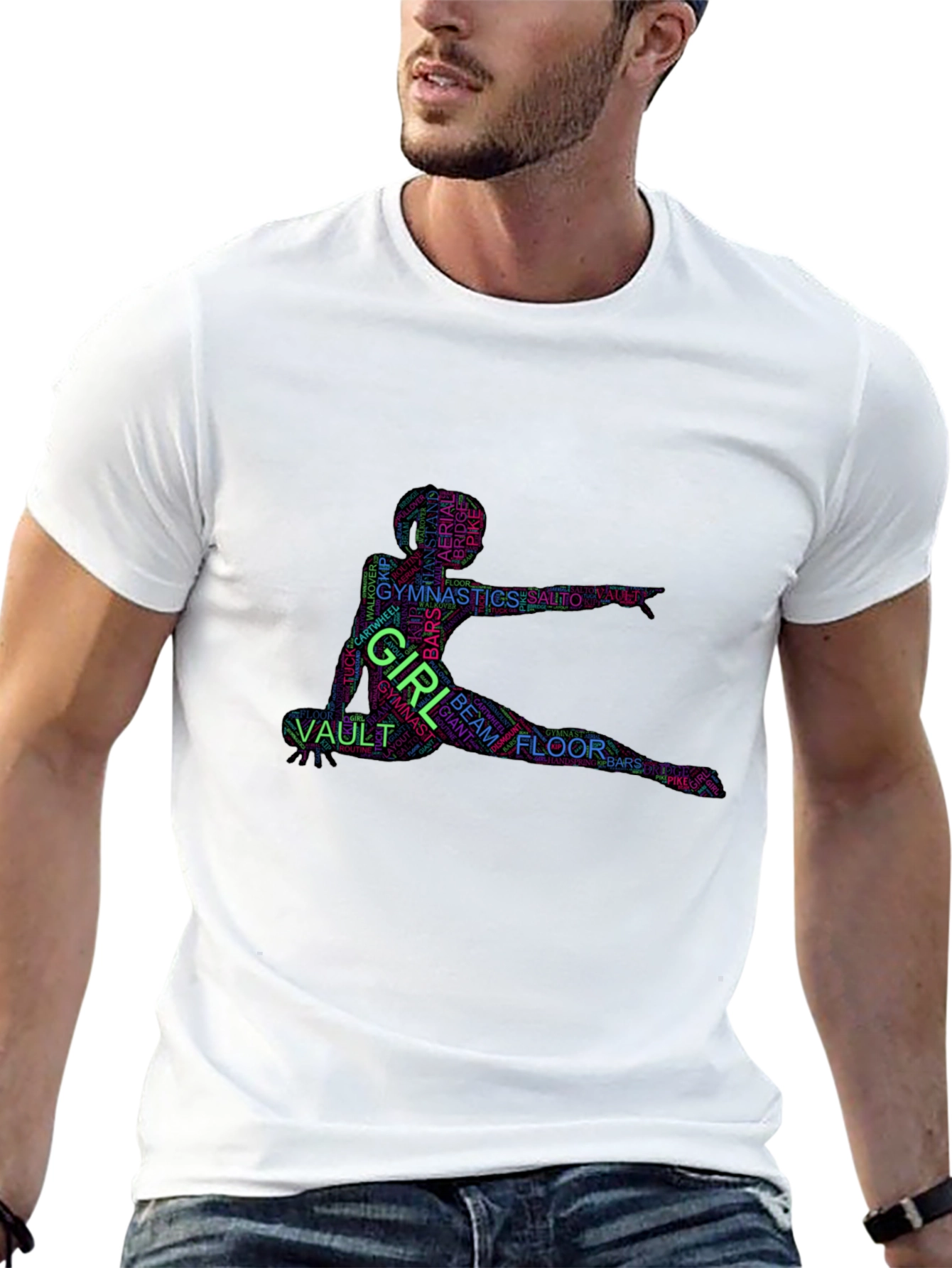 Gymnastics Girl Word Art T-Shirt