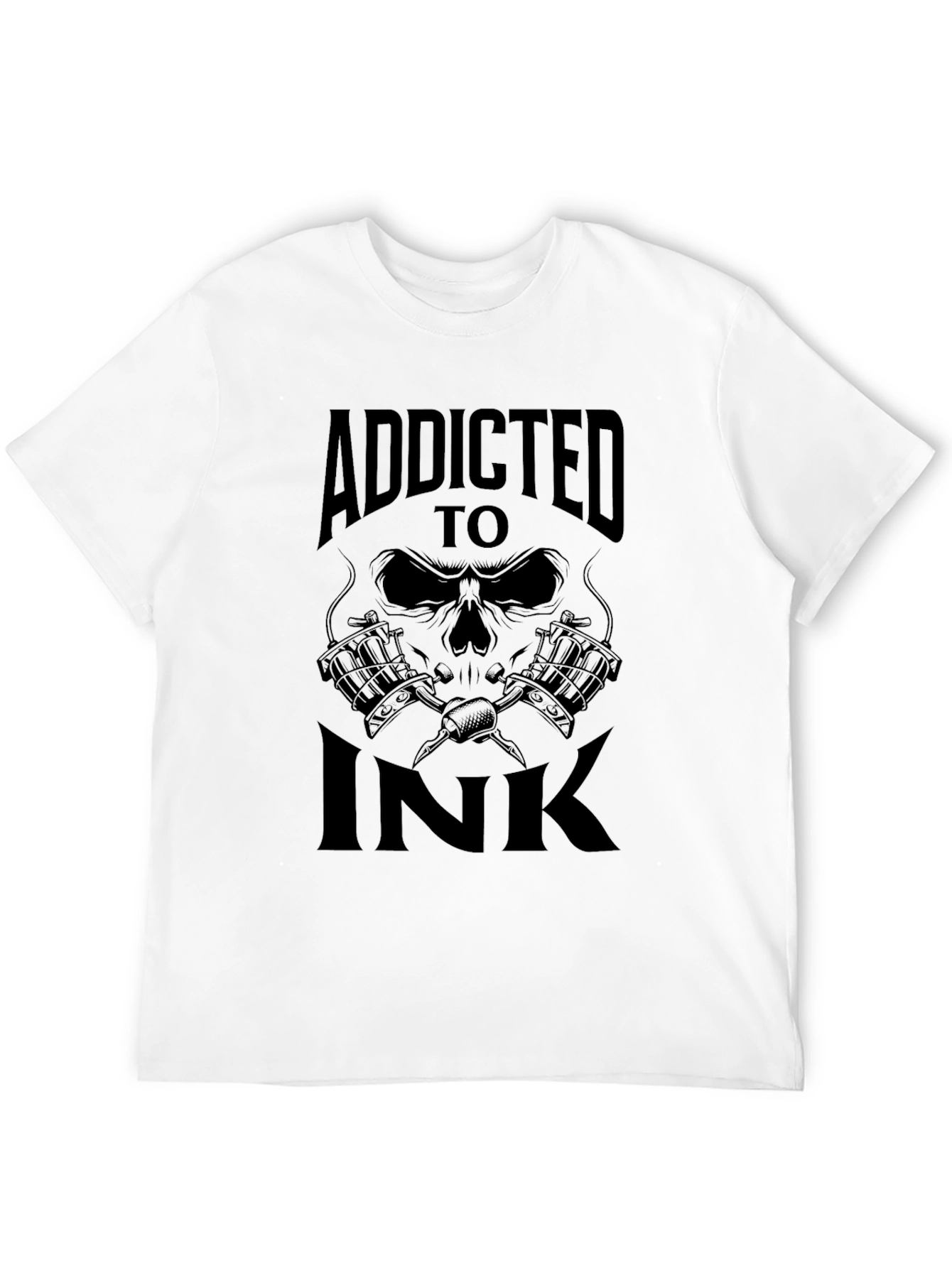 Addicted to Ink Tattoo Skull Graphic T-Shirt