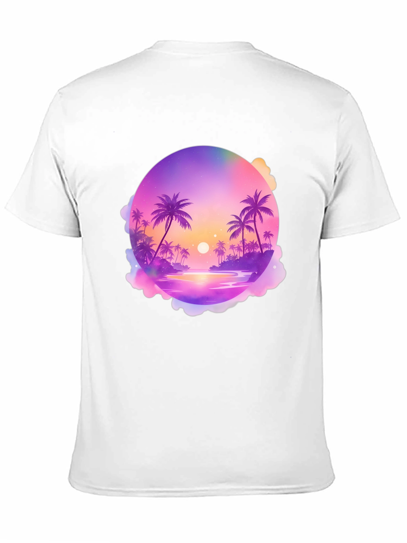 Tropical Sunset Graphic Tee - Black