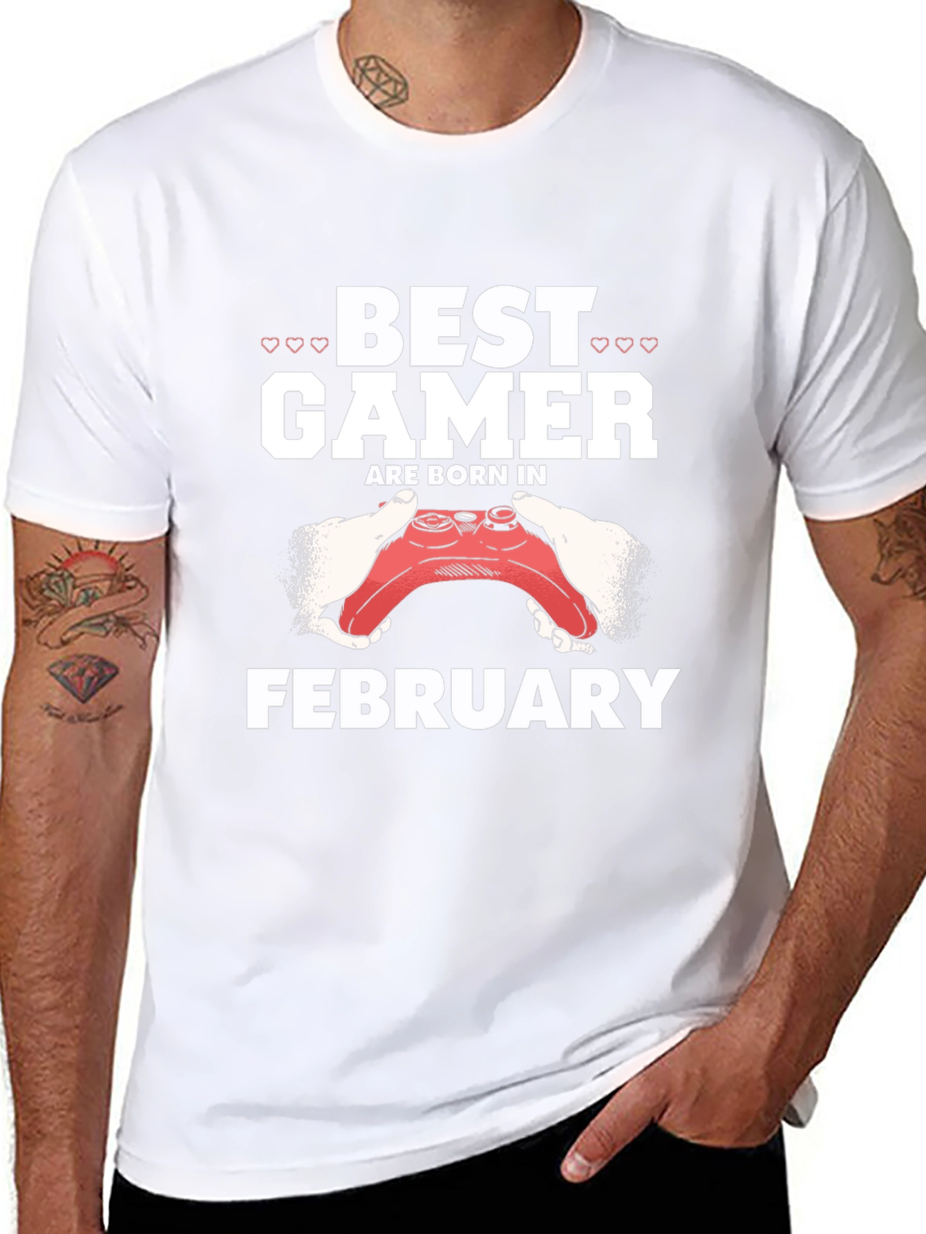 Best Gamer Born in February Black T-Shirt
