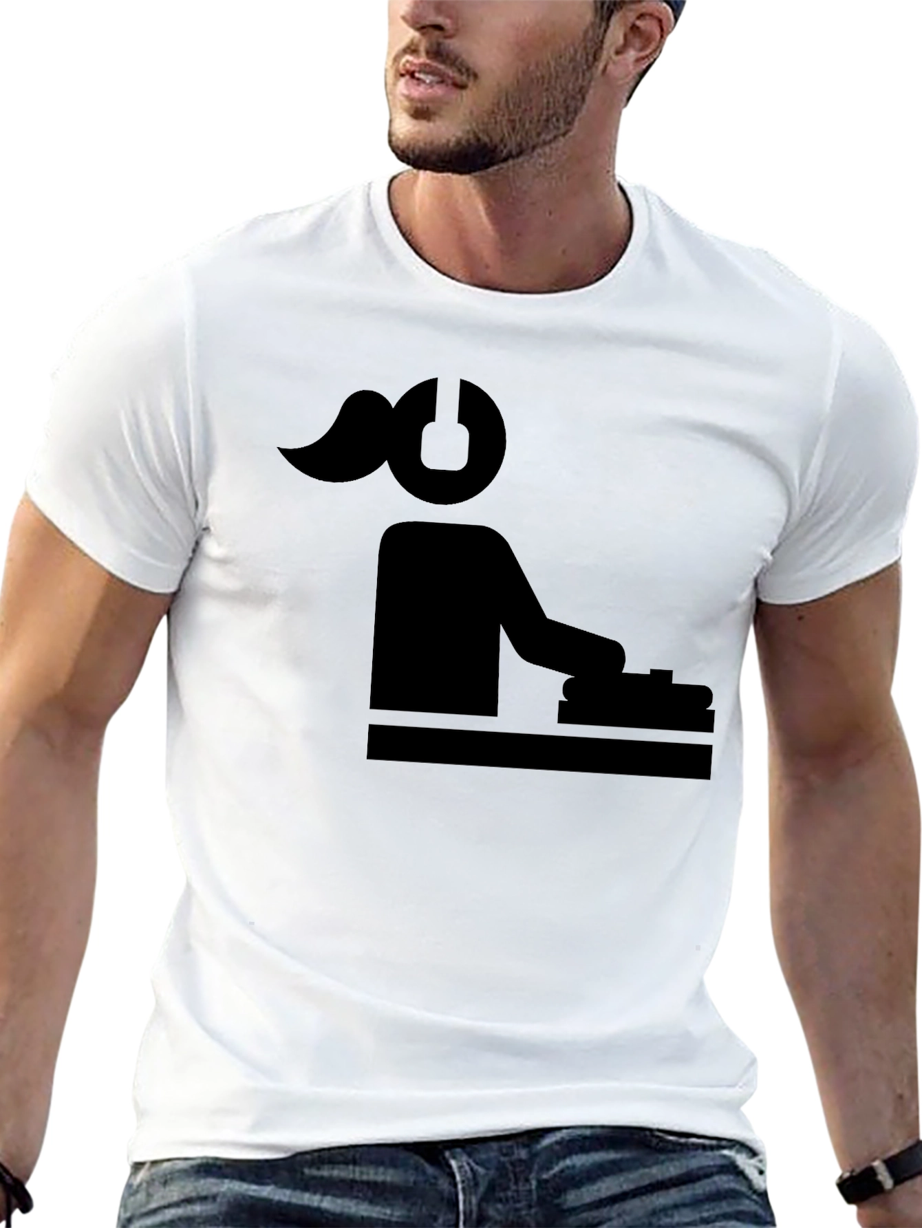 DJ Girl Silhouette Black T-Shirt