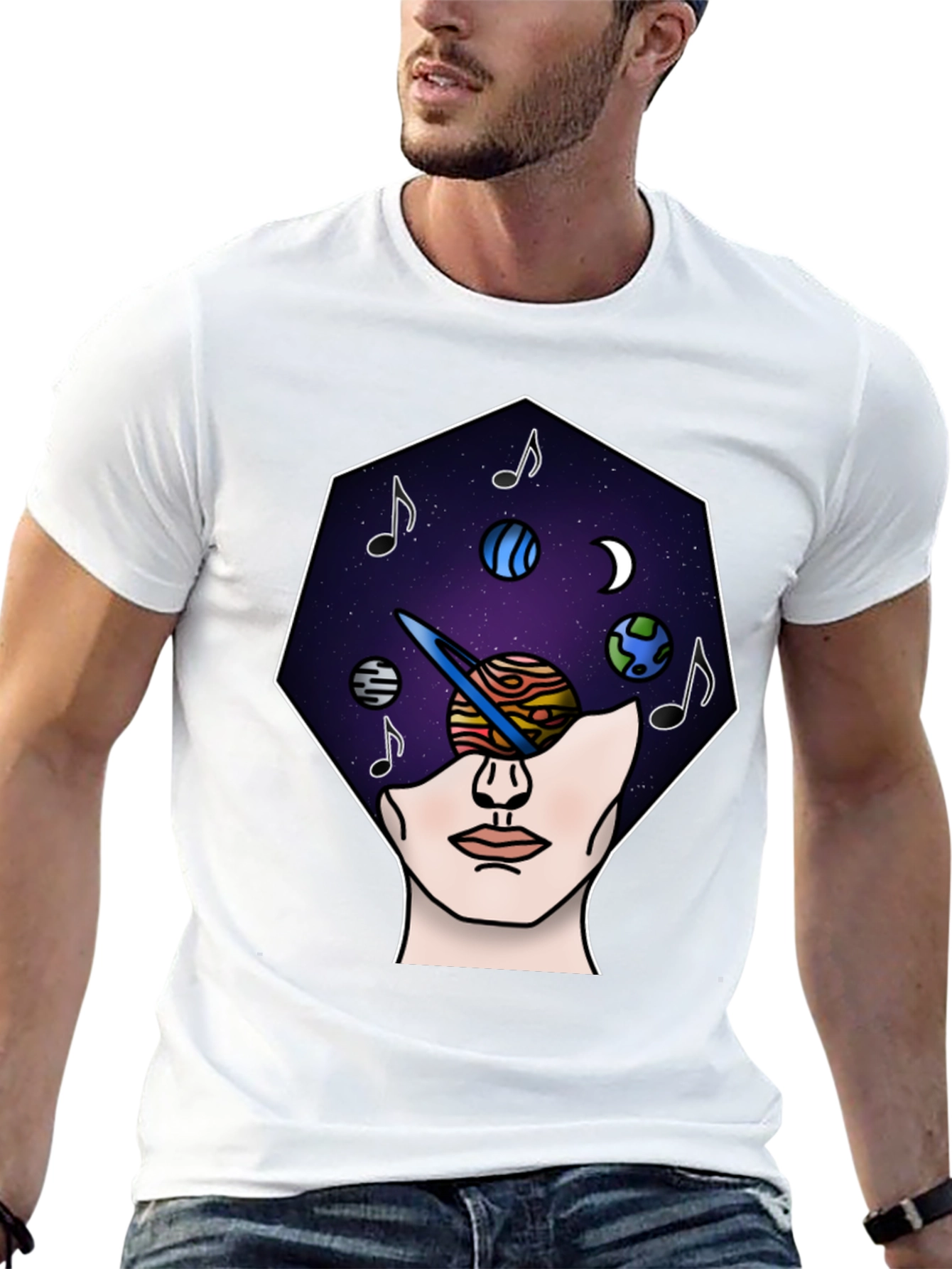 Cosmic Mind T-Shirt - Galaxy Head Tee