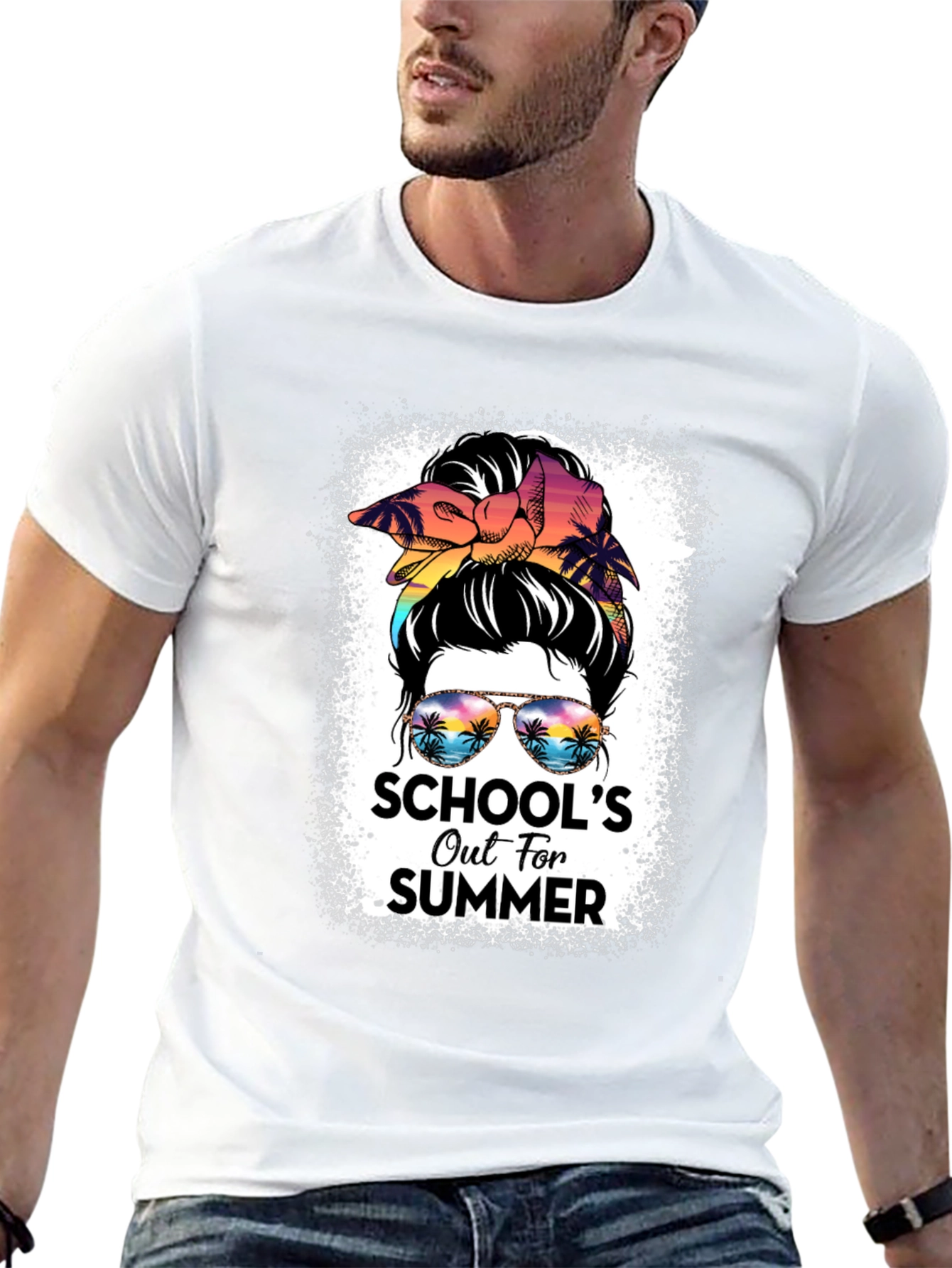 Schools Out for Summer Messy Bun T-Shirt