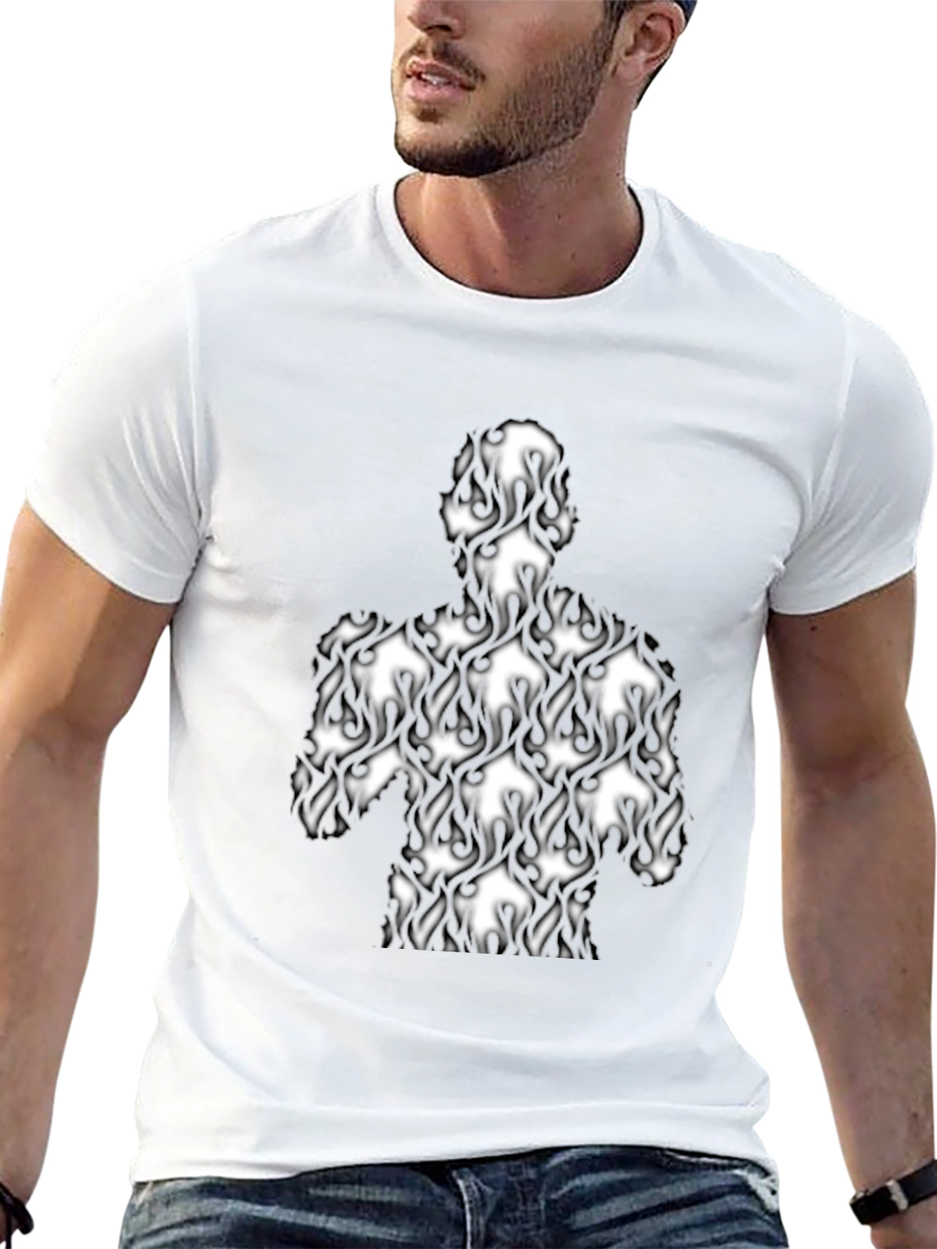 Abstract Spade Figure Black T-Shirt