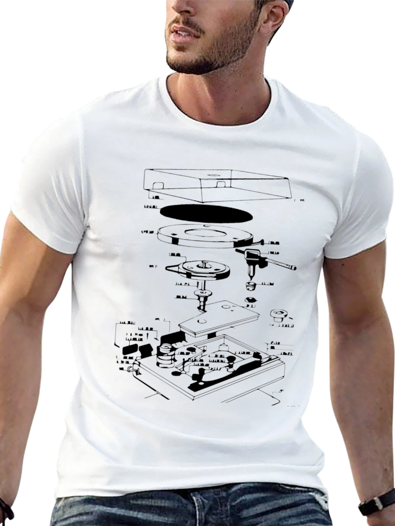 Turntable Schematic Black T-Shirt