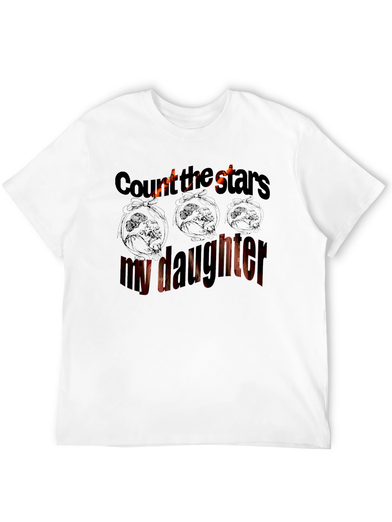 Count The Stars My Daughter Black T-Shirt