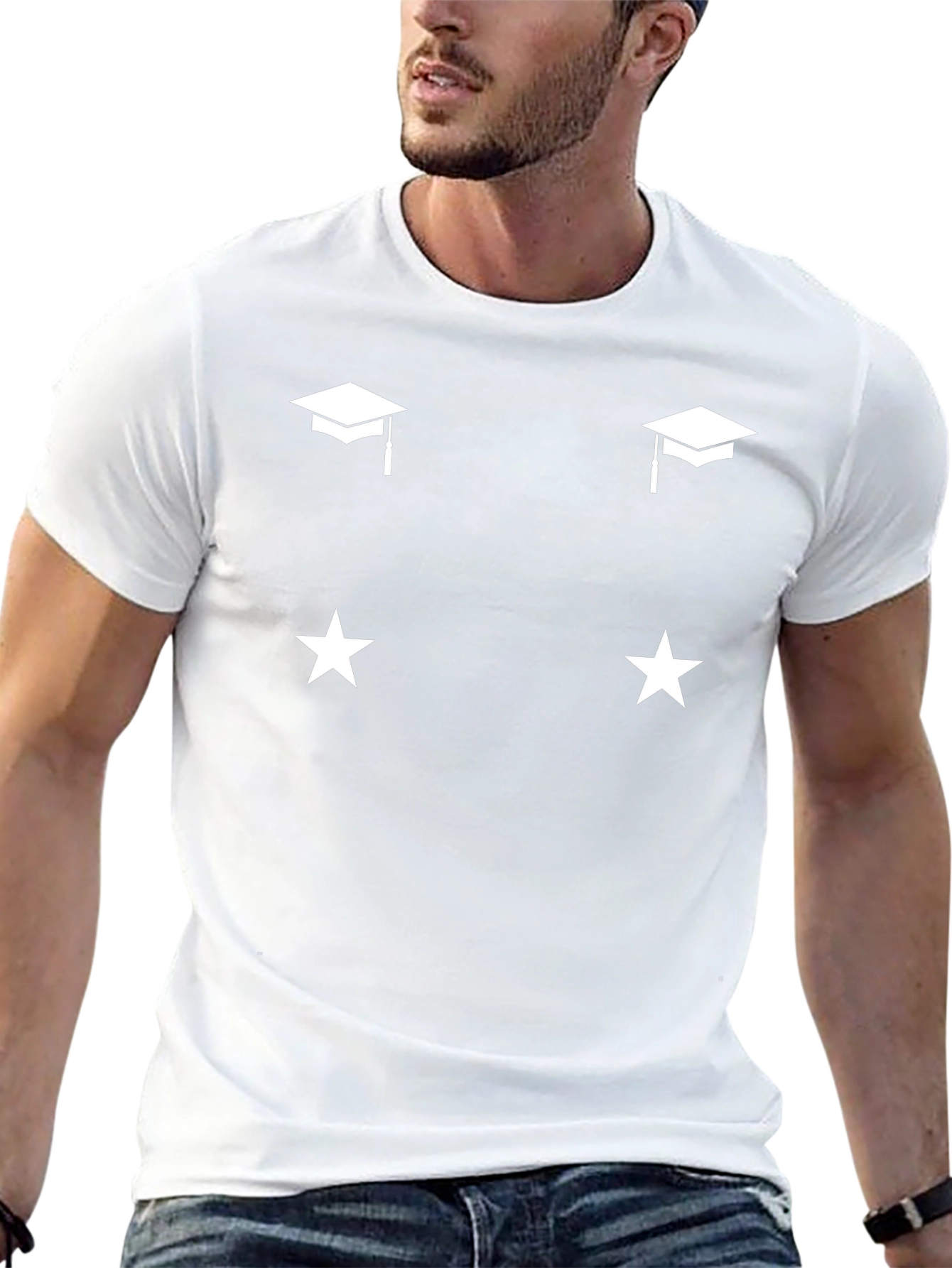 Graduation & Stars Black T-Shirt