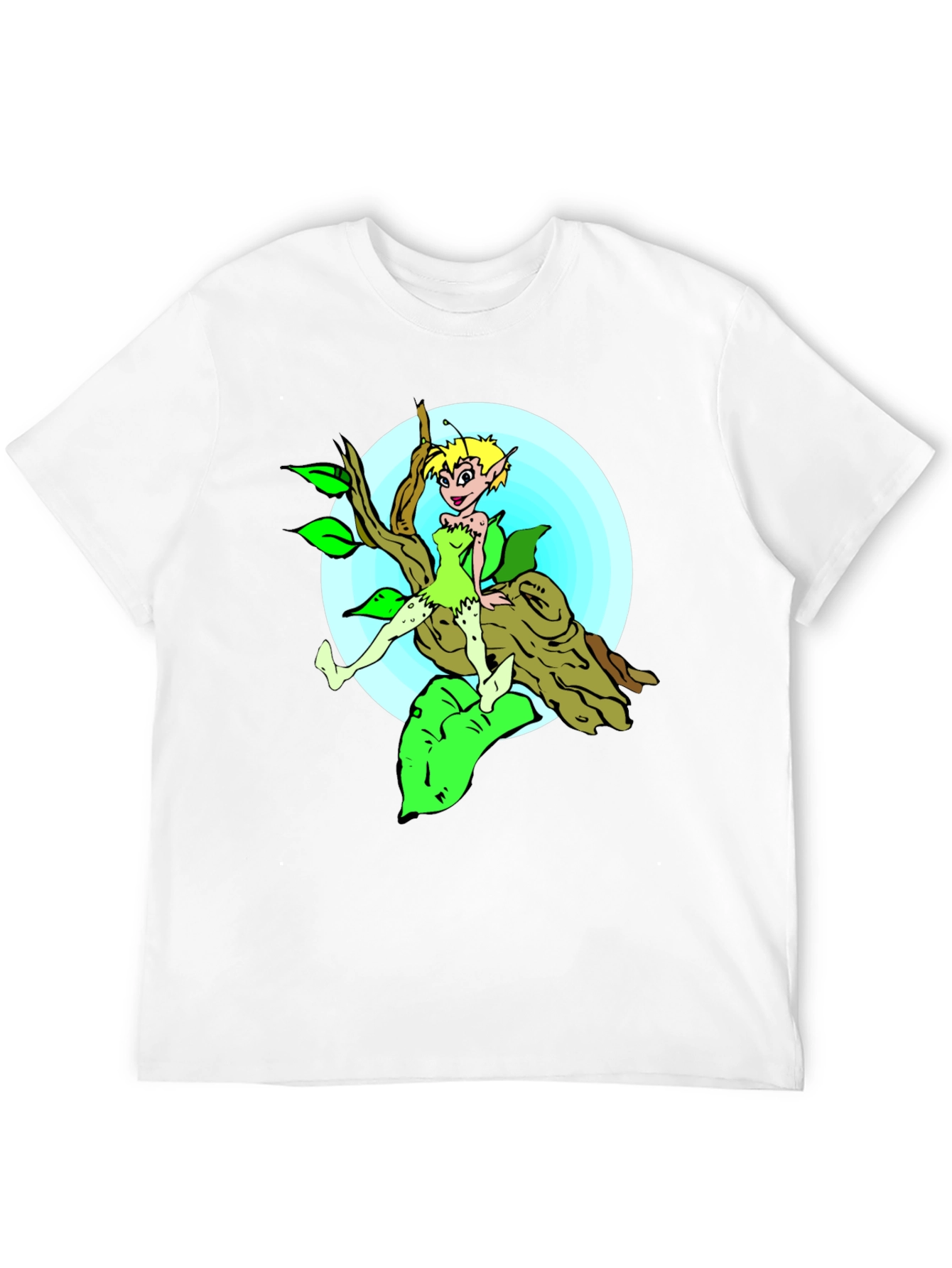 Cartoon Fairy Graphic Tee - Black