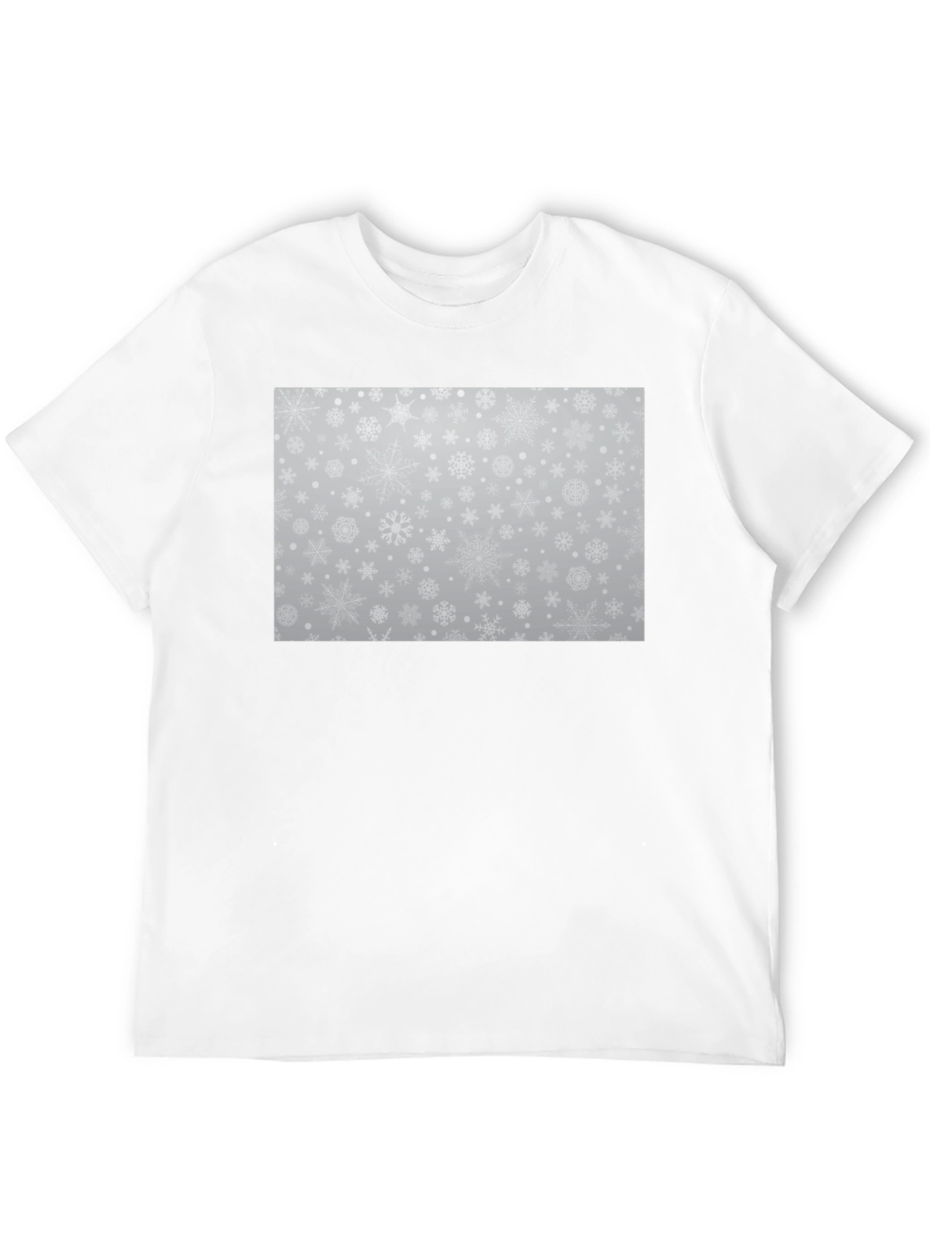 Snowflake Pattern Black Tee - Winter Style