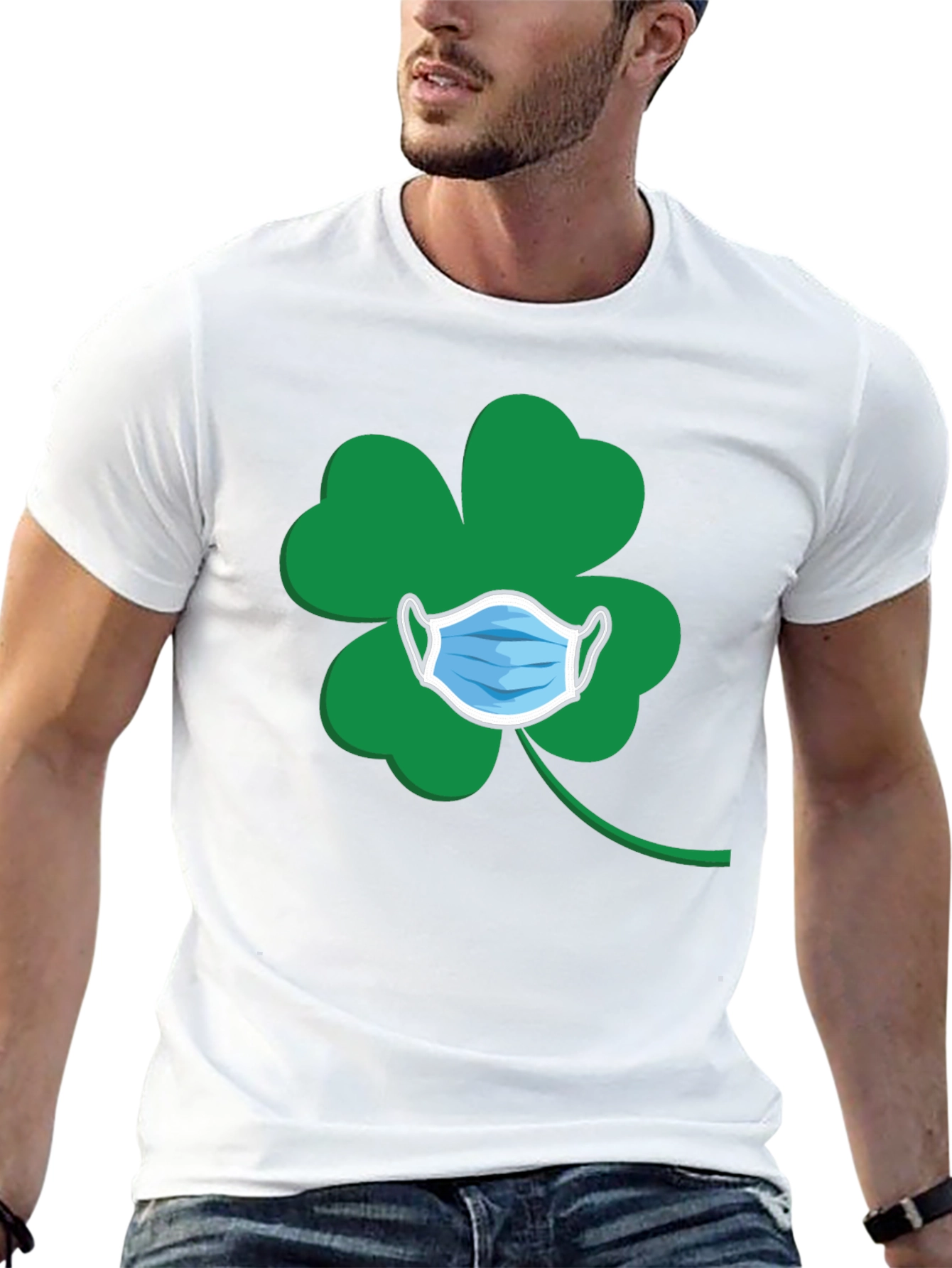 St. Patricks Day Mask Clover T-Shirt