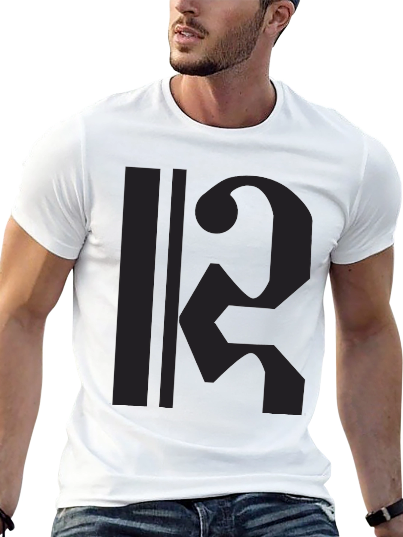 Unique Graphic Print Black Tee