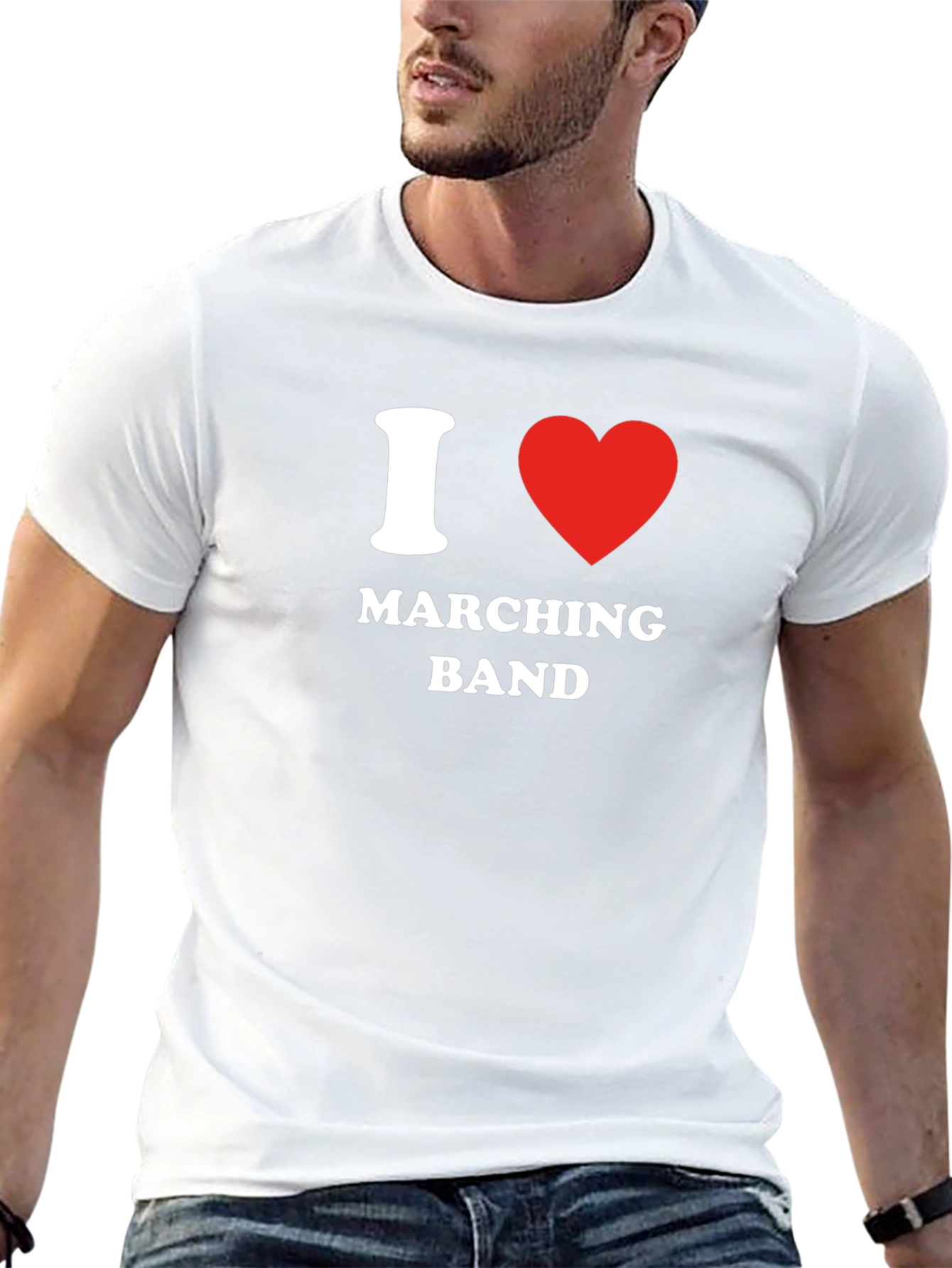 I Heart Marching Band T-Shirt - Black Cotton Tee