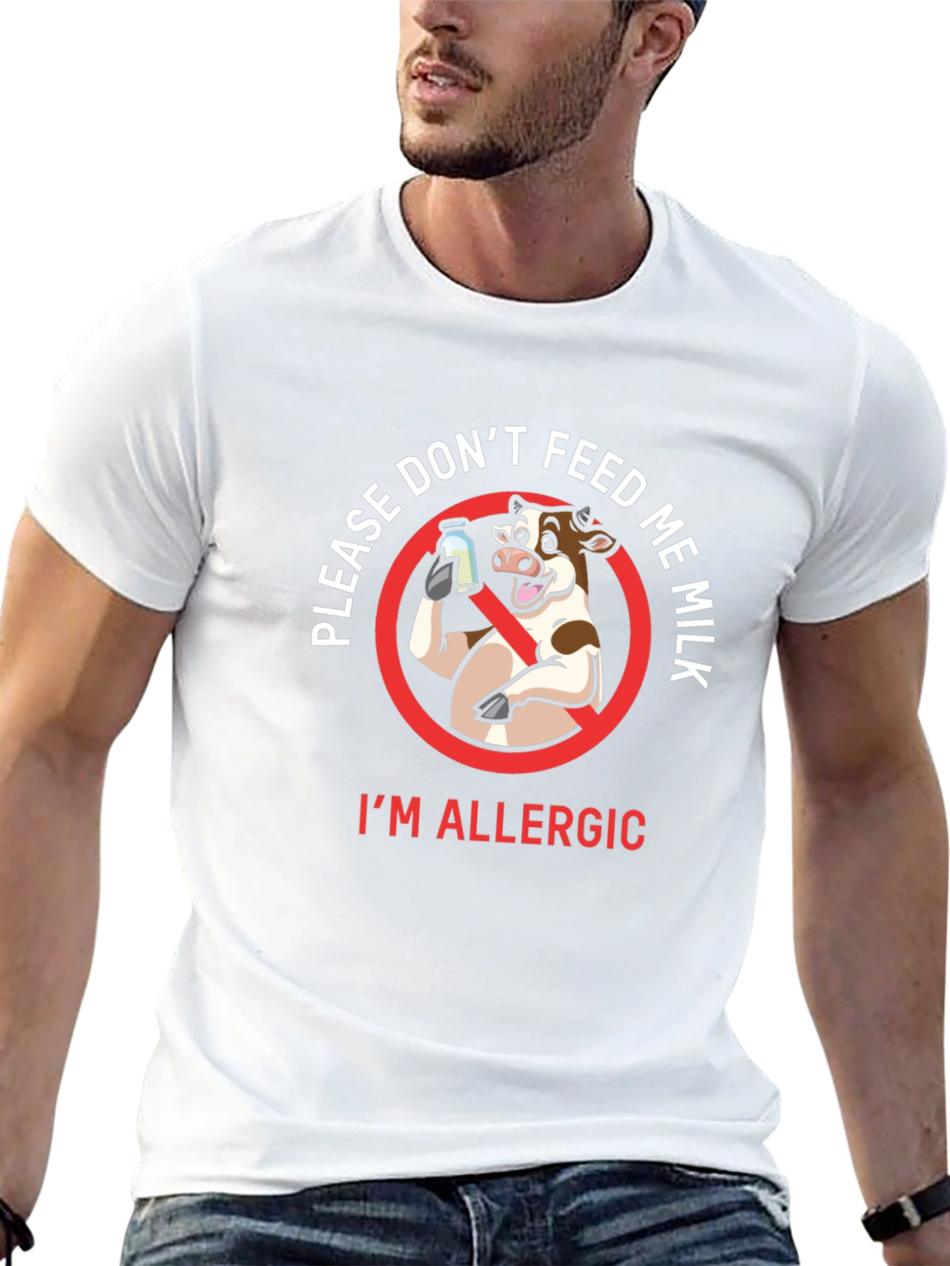 Funny Dont Feed Me Milk Allergy T-Shirt