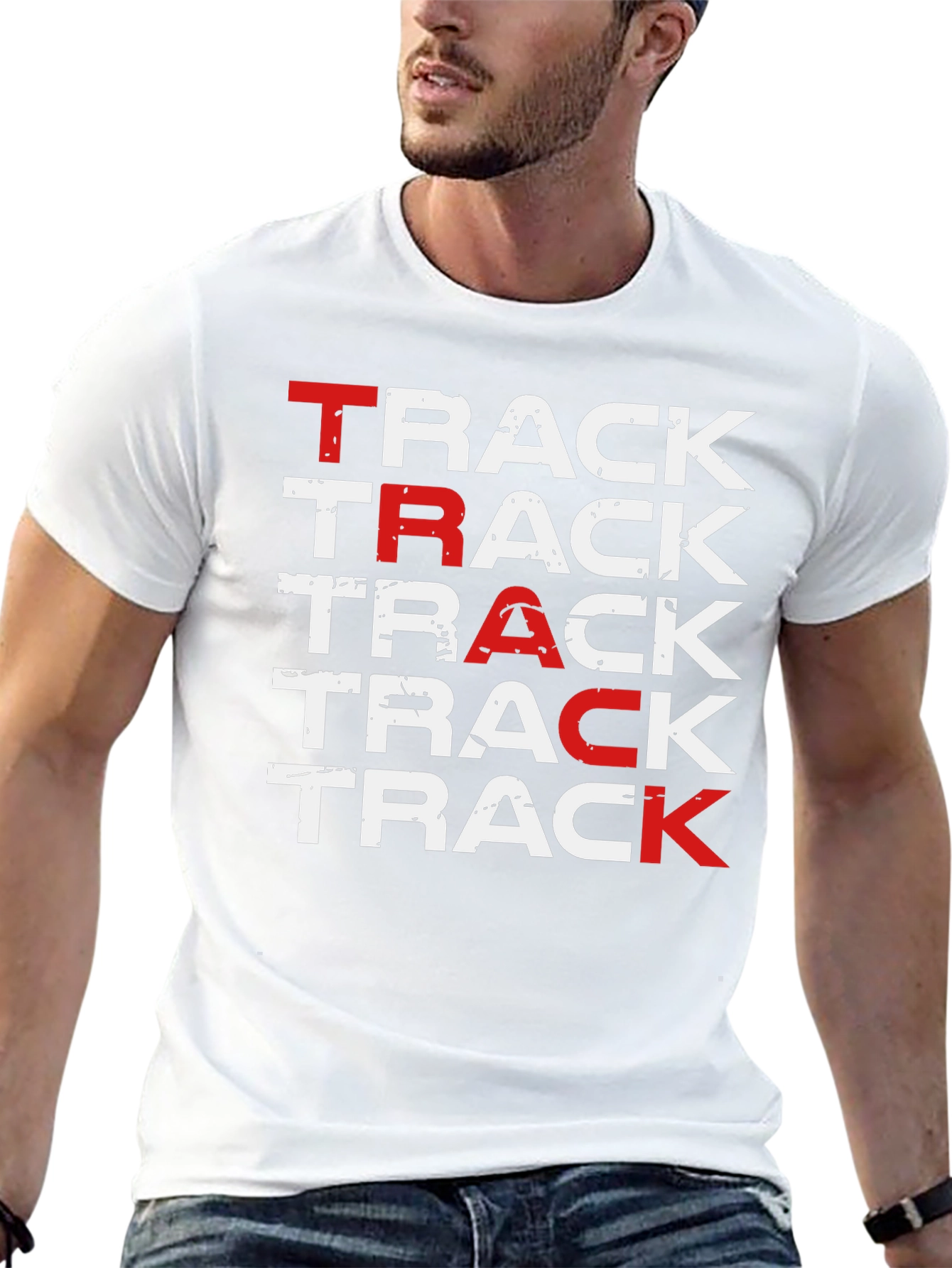 Track Repetition T-Shirt - Bold Design Comfortable Fit