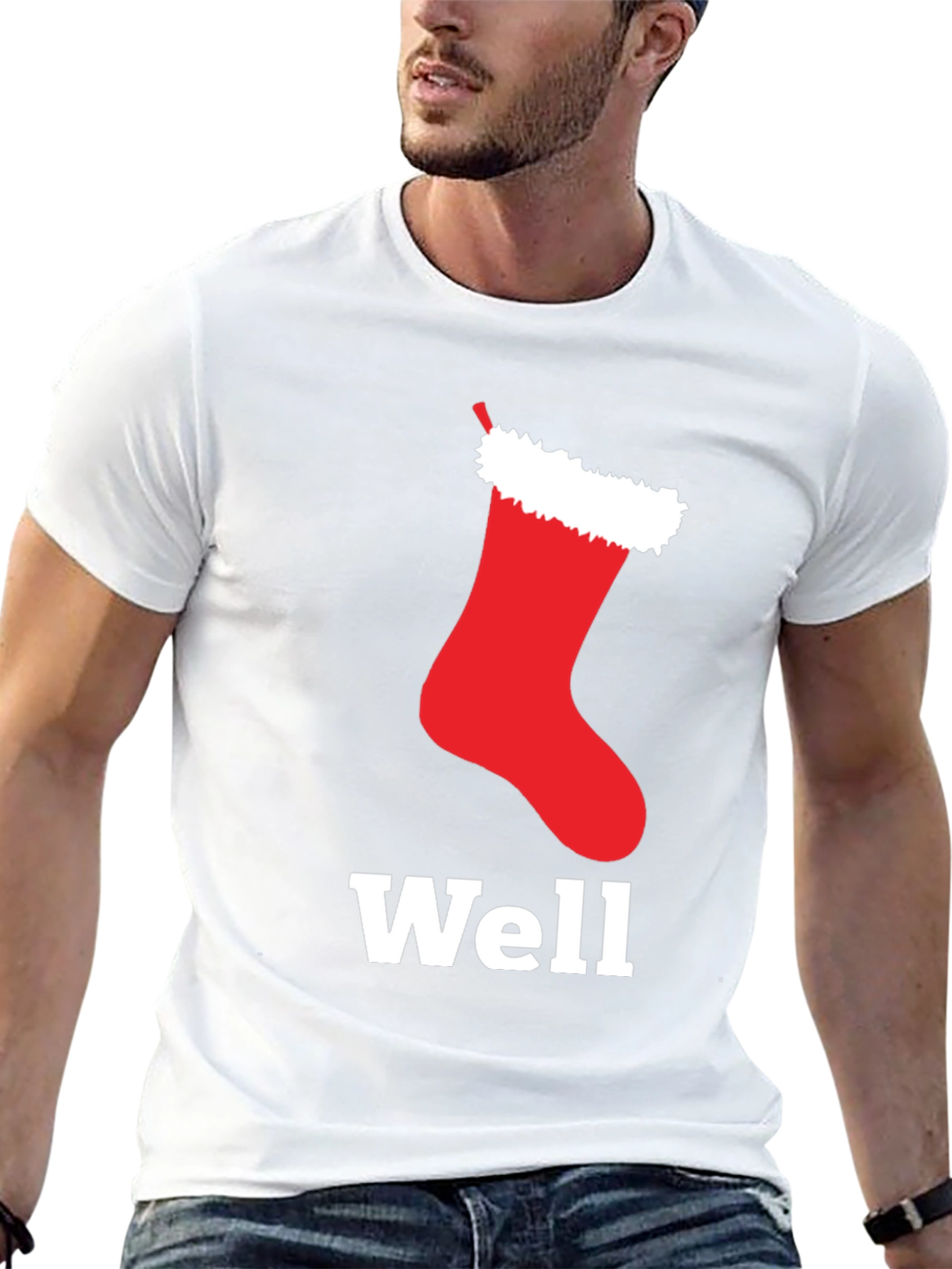 Well Hung Stocking Christmas T-Shirt