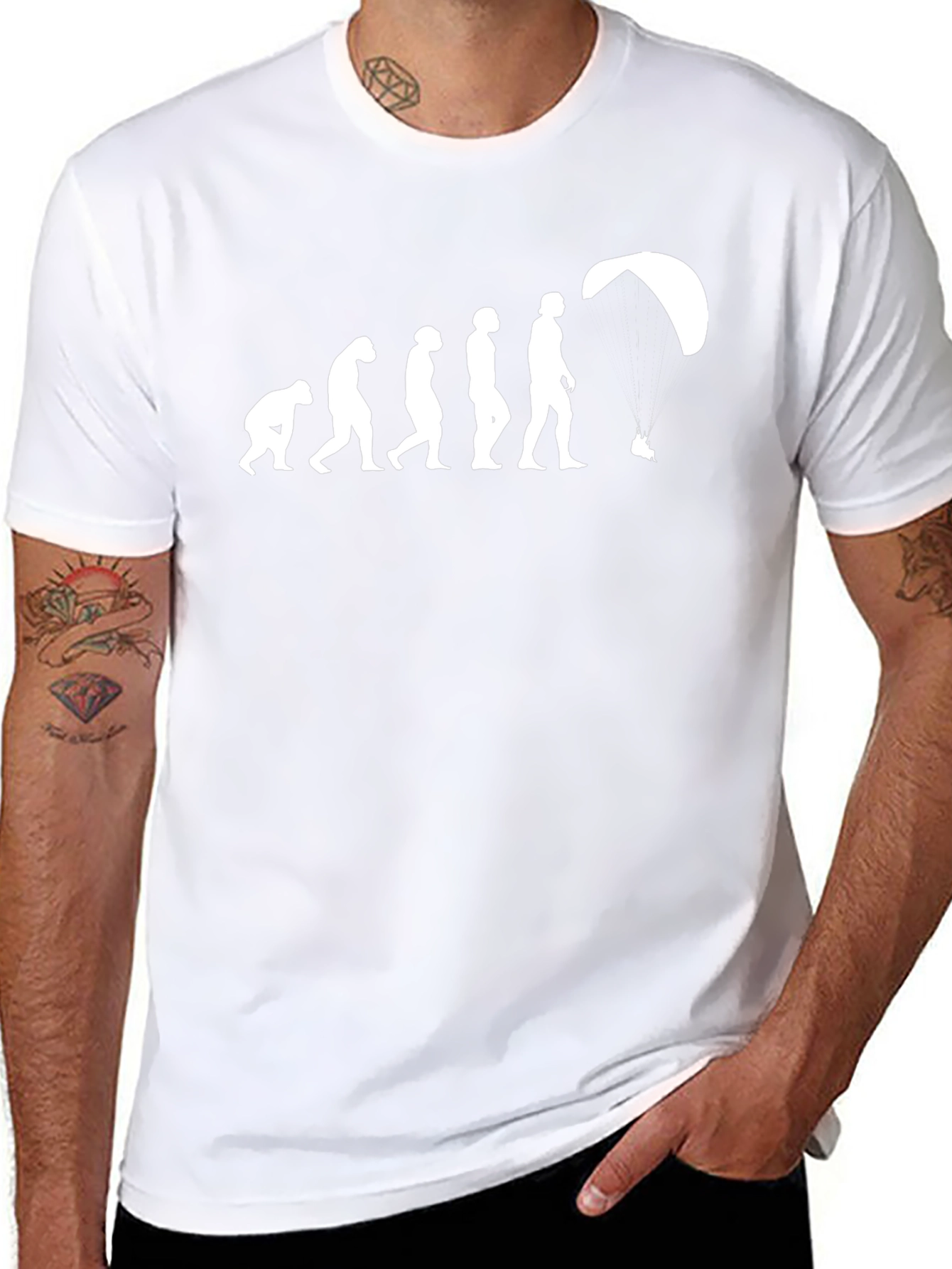 Evolution of Paragliding T-Shirt - Black Cotton