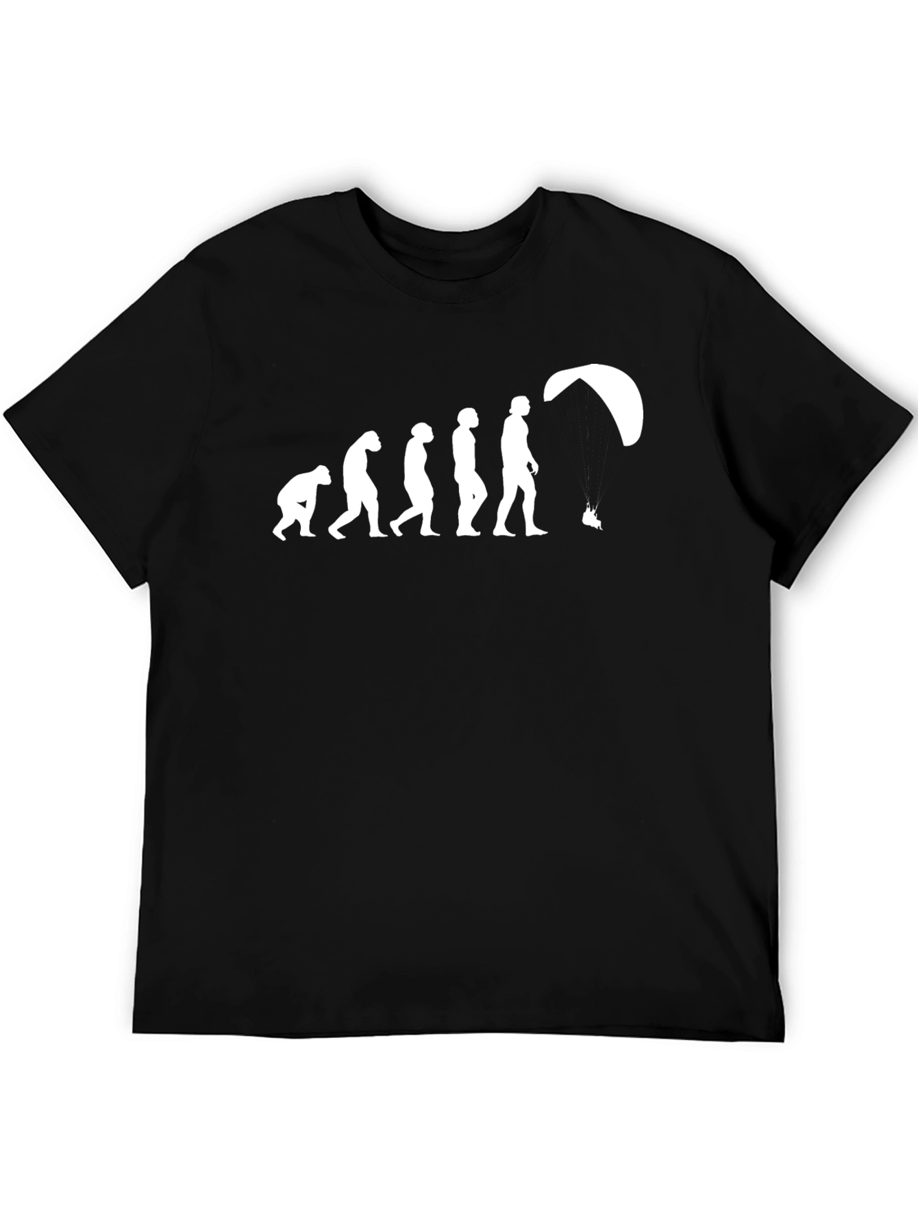 Evolution of Paragliding T-Shirt - Black Cotton