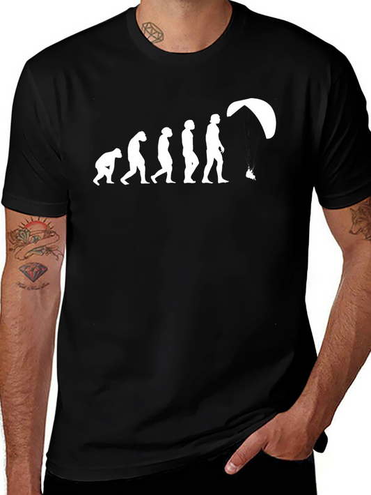 Evolution of Paragliding T-Shirt - Black Cotton