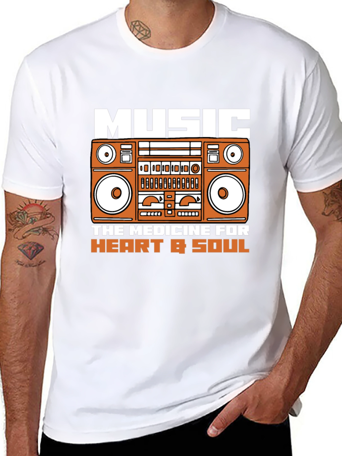 Music Medicine T-Shirt - Retro Boombox Graphic Tee