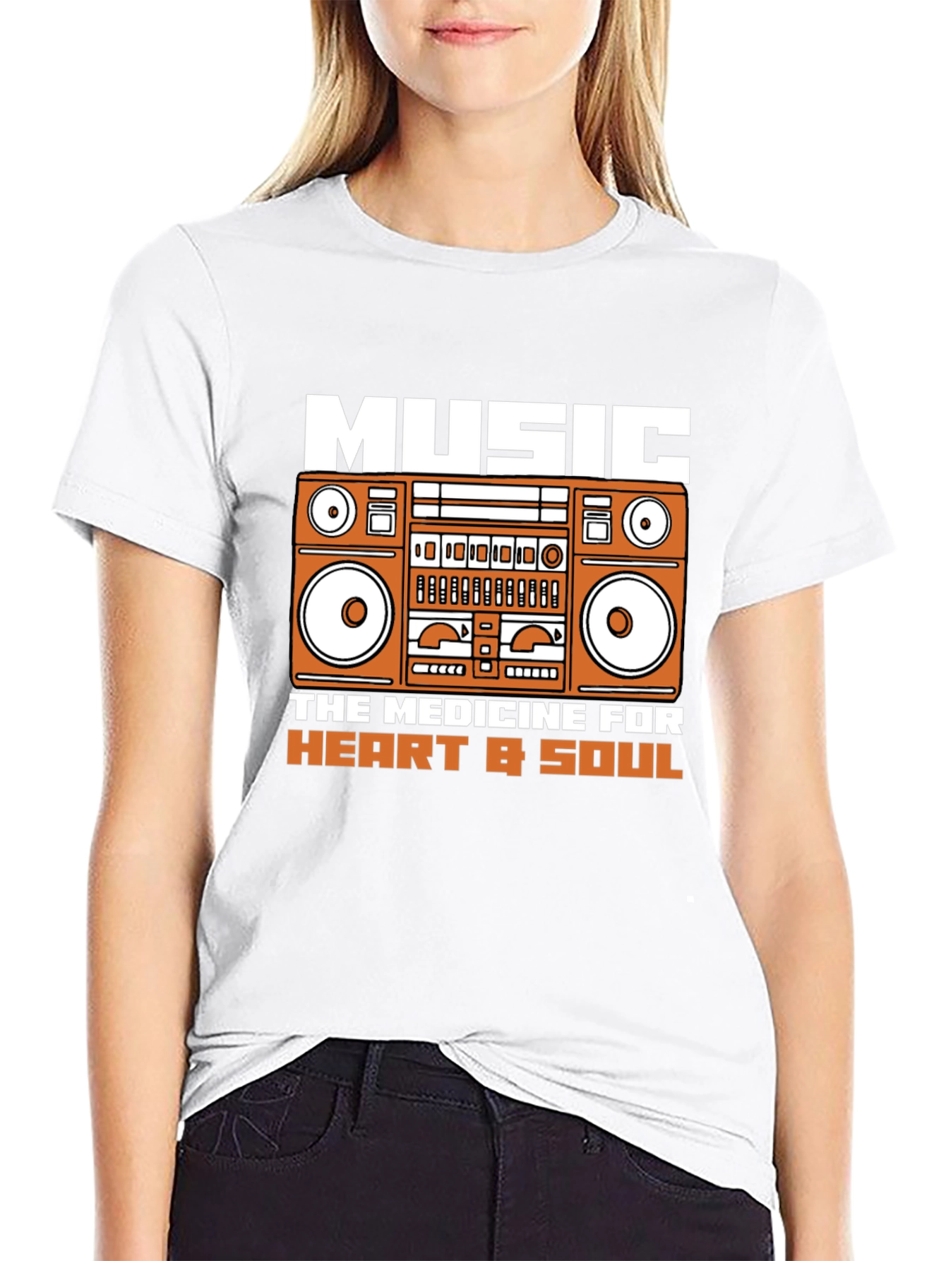Music Medicine T-Shirt - Retro Boombox Graphic Tee