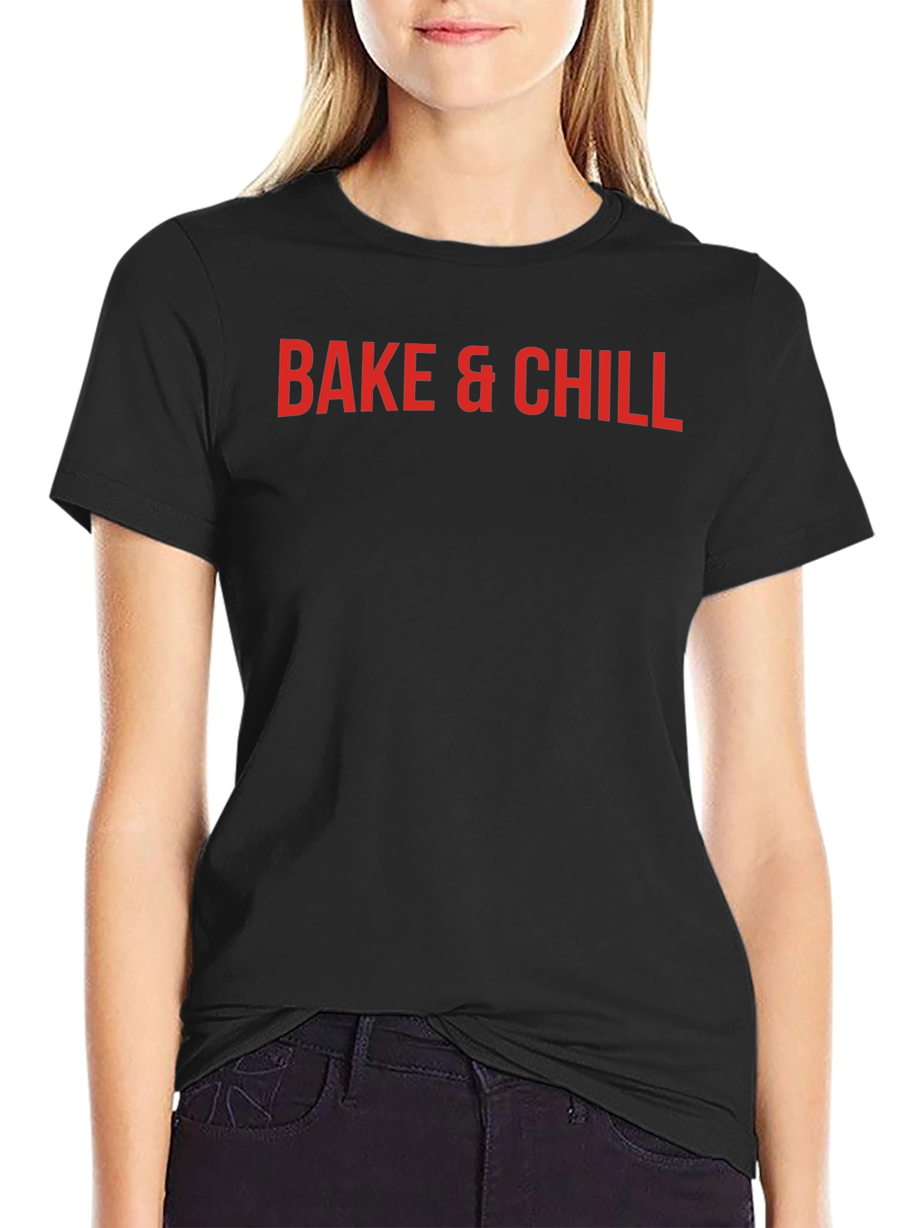 Bake & Chill Graphic Tee - Black Casual T-Shirt