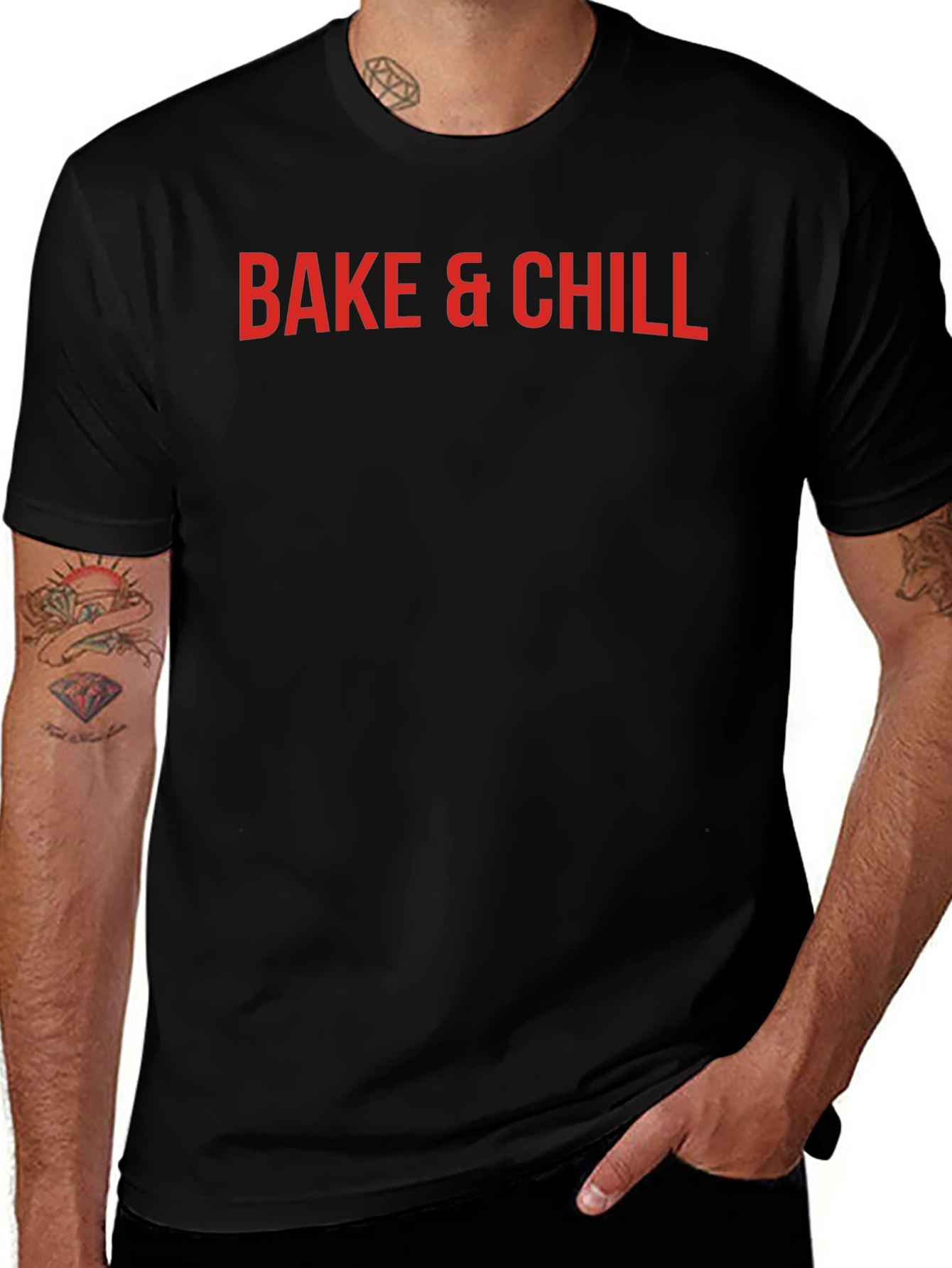 Bake & Chill Graphic Tee - Black Casual T-Shirt