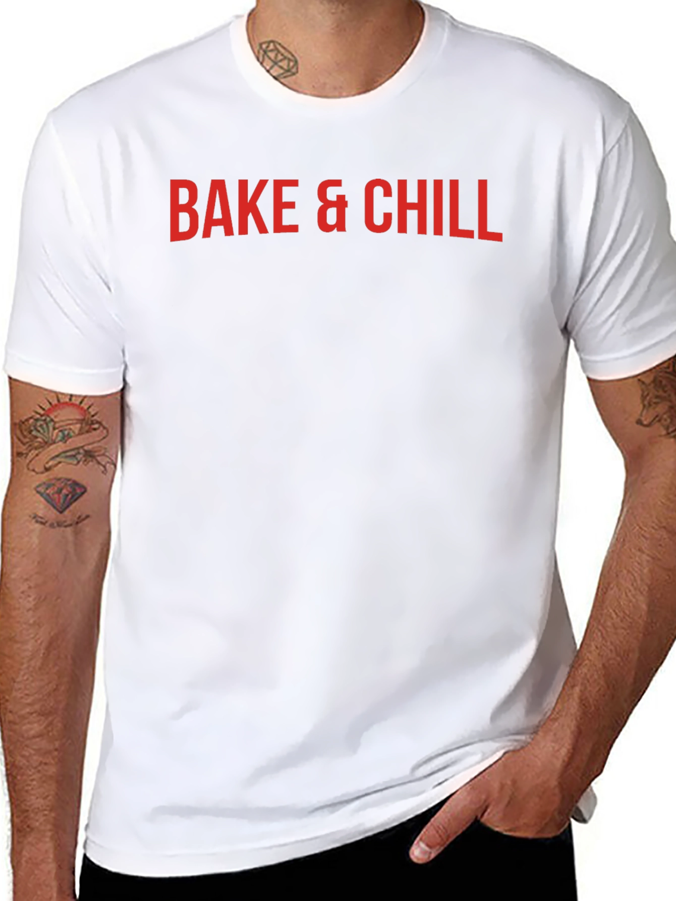 Bake & Chill Graphic Tee - Black Casual T-Shirt