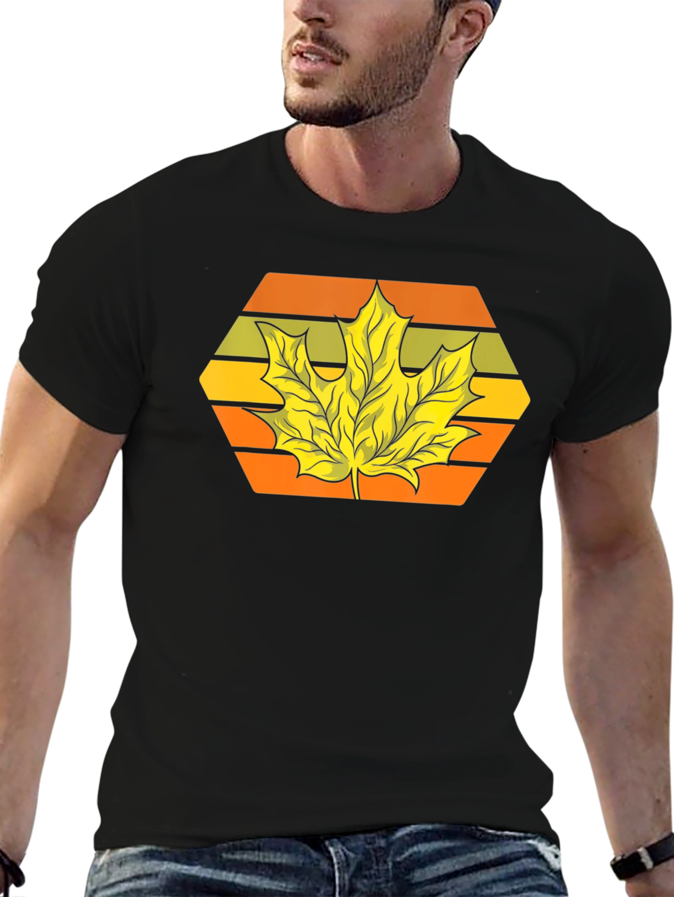 Autumn Leaf Graphic Tee - Retro Style