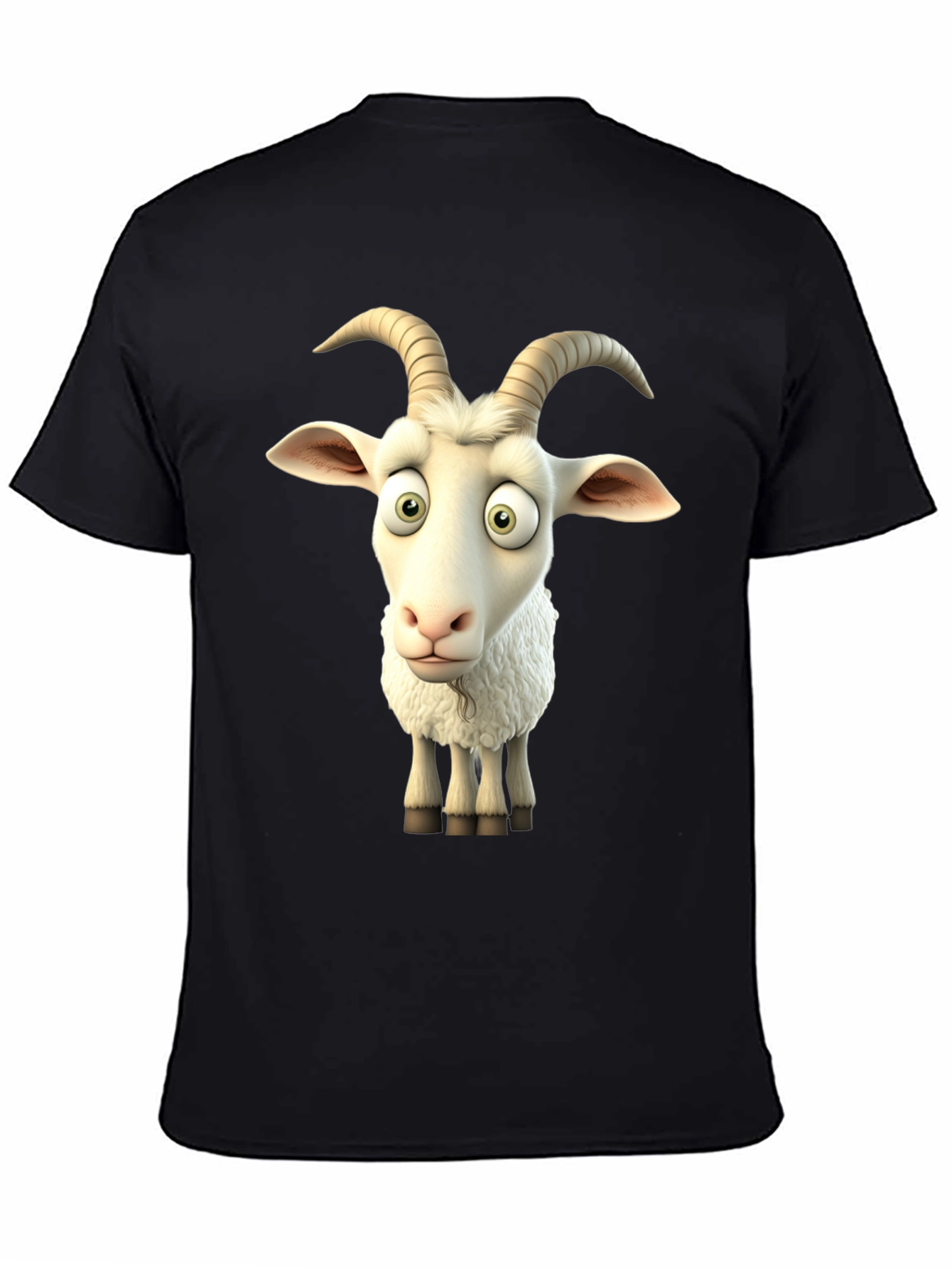 Goofy Goat Graphic Tee - Black Cotton T-Shirt