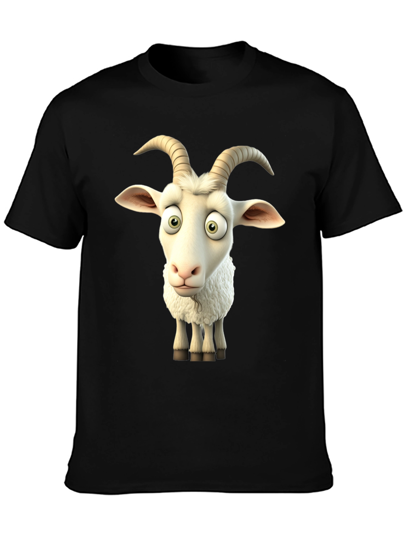 Goofy Goat Graphic Tee - Black Cotton T-Shirt