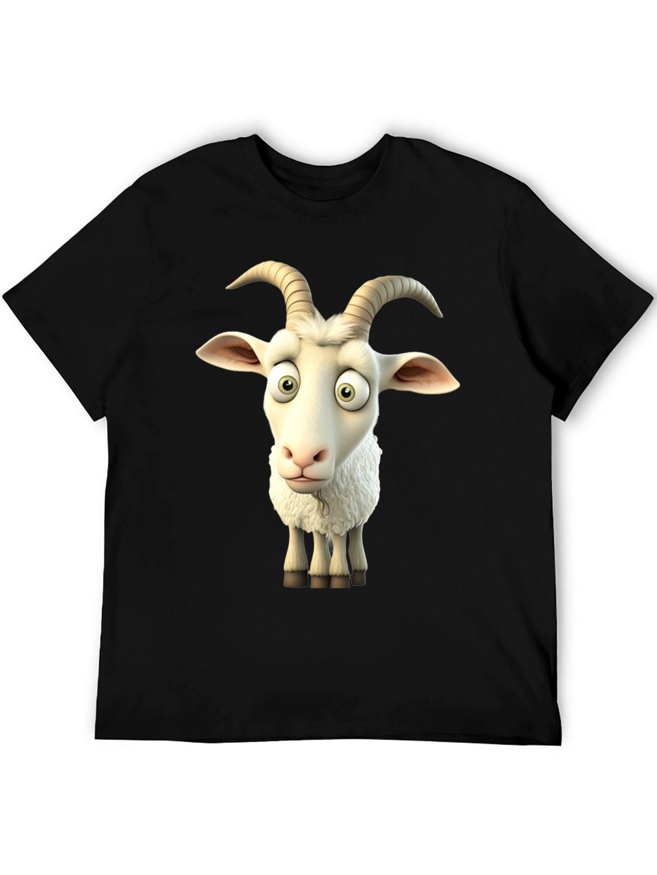 Goofy Goat Graphic Tee - Black Cotton T-Shirt