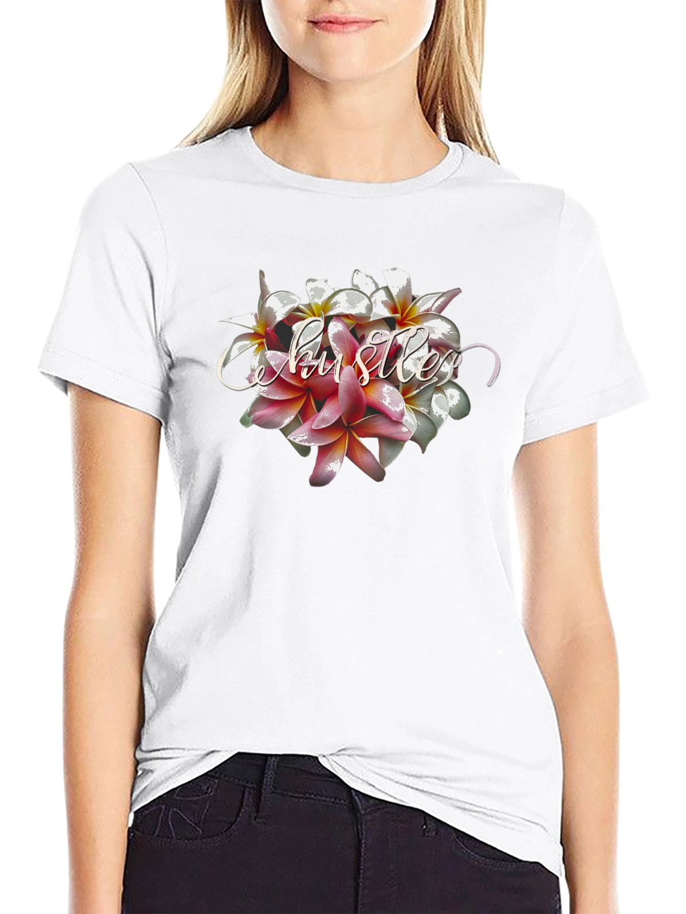 Floral Hustler Tee - Stylish Graphic T-Shirt