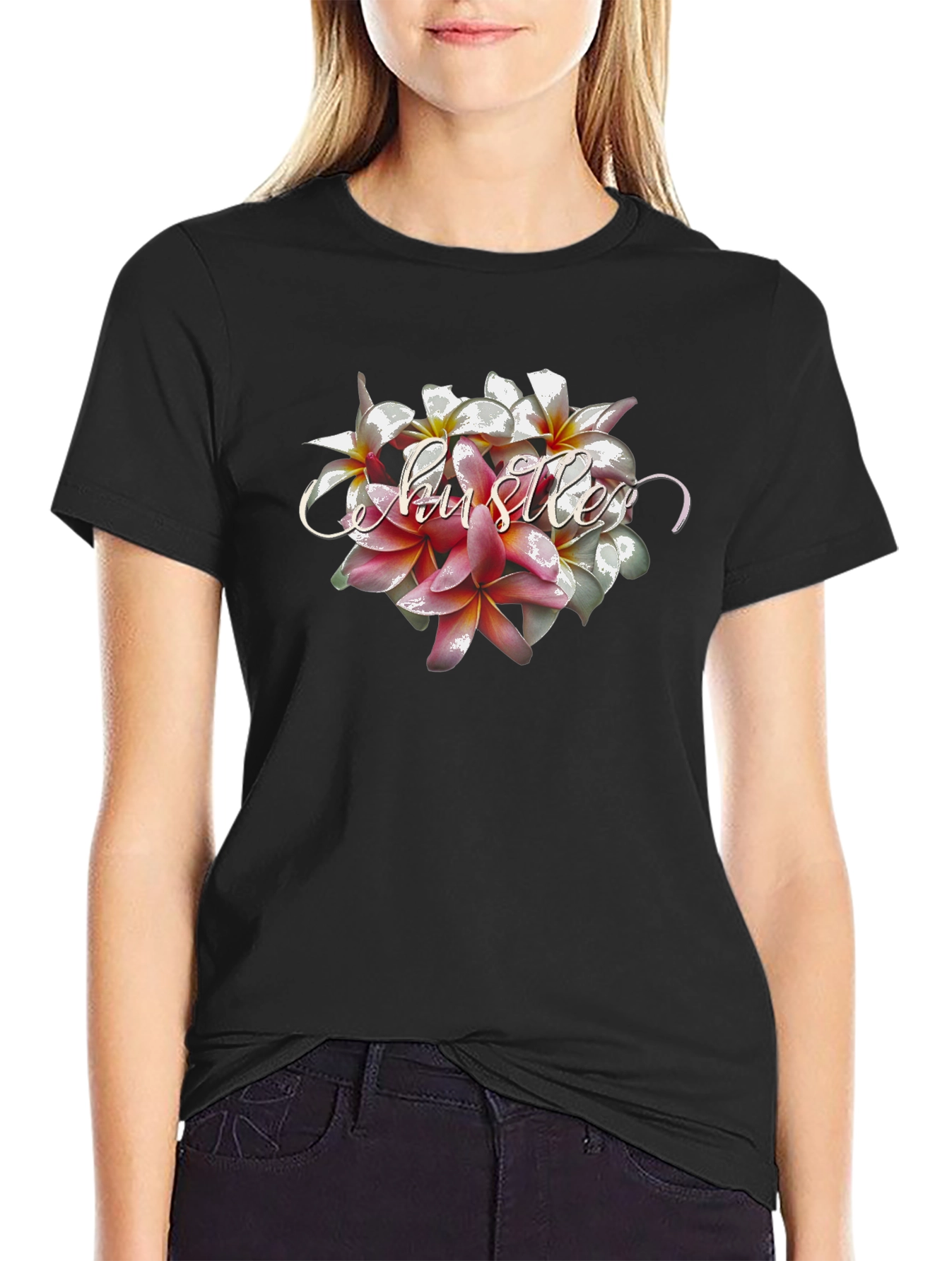 Floral Hustler Tee - Stylish Graphic T-Shirt