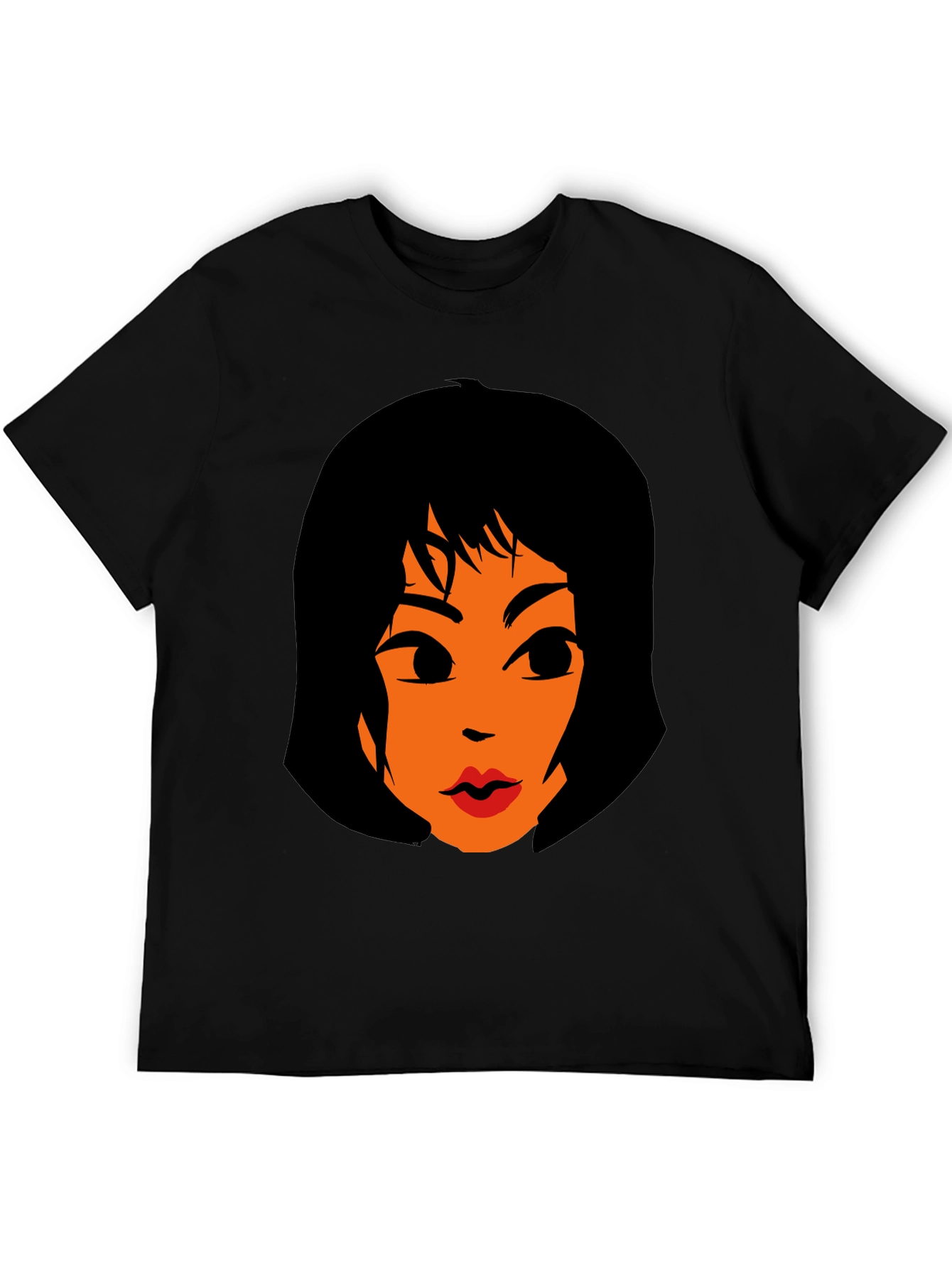 Funky Graphic Tee - Retro Cartoon Womans Face