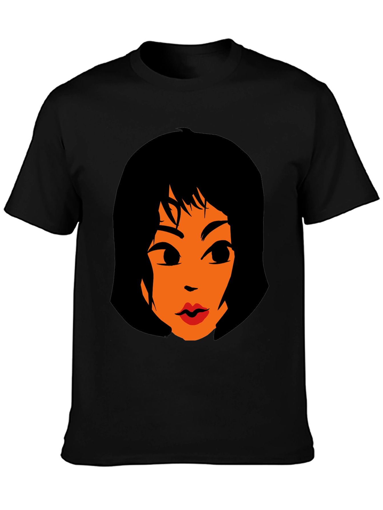 Funky Graphic Tee - Retro Cartoon Womans Face