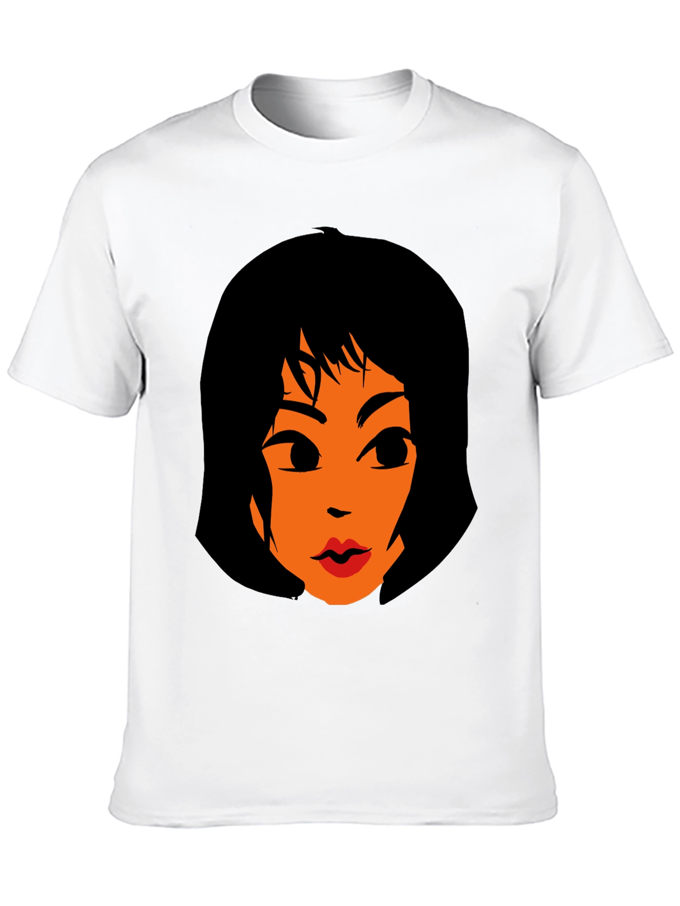 Funky Graphic Tee - Retro Cartoon Womans Face