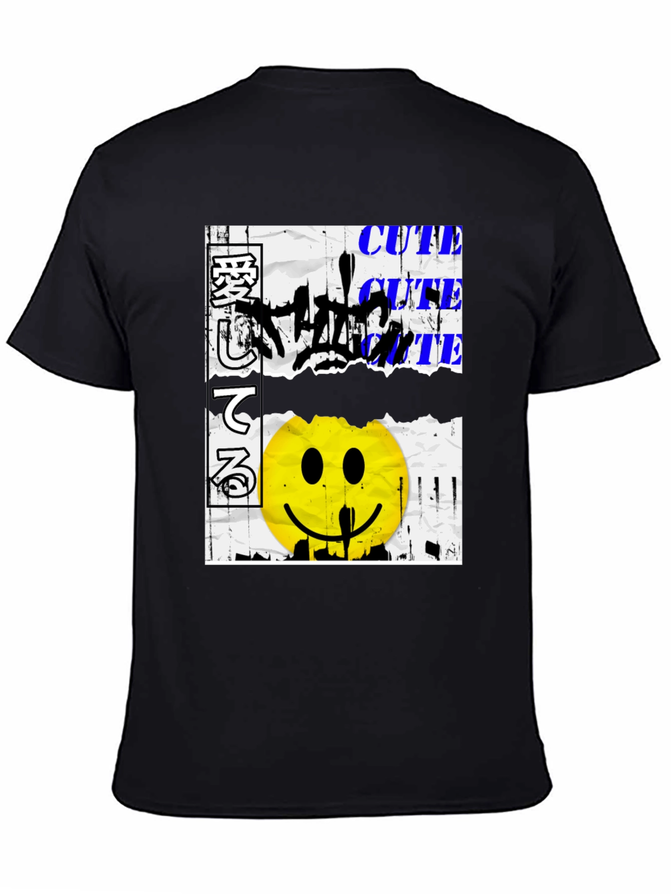 Edgy Graphic Print Black Tee