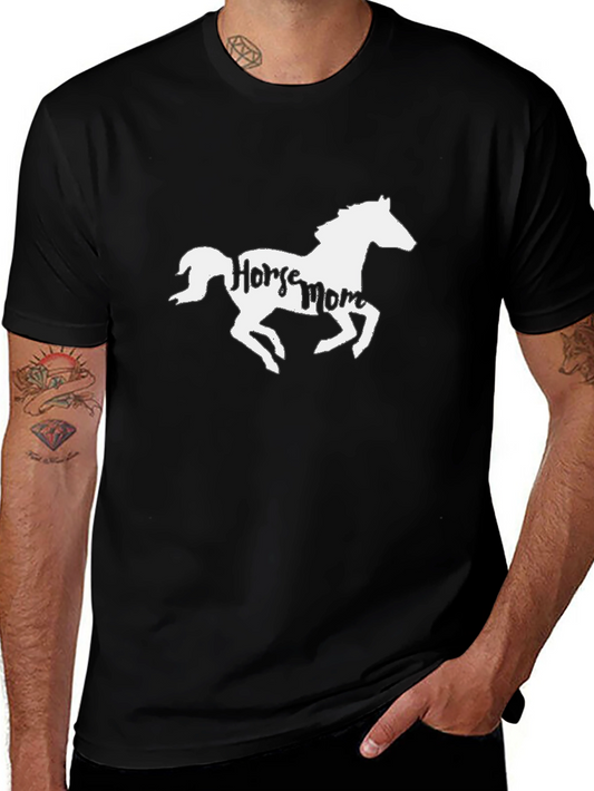 Horse Mom Graphic T-Shirt - Black