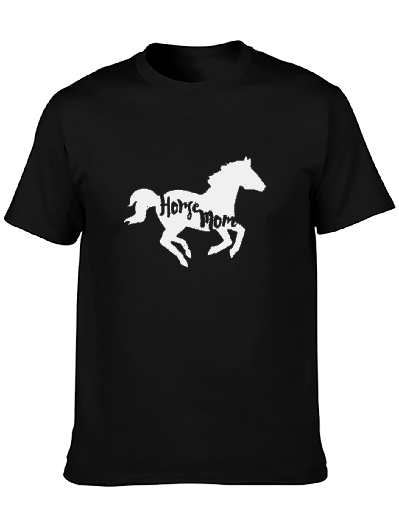 Horse Mom Graphic T-Shirt - Black