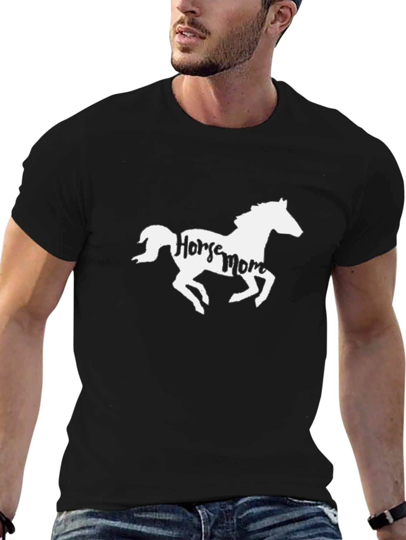 Horse Mom Graphic T-Shirt - Black