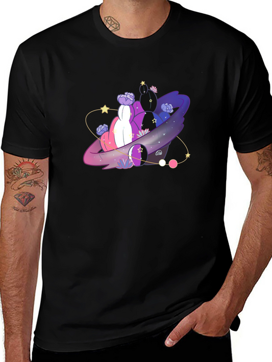 Galaxy Cactus T-Shirt - Black Cotton Tee