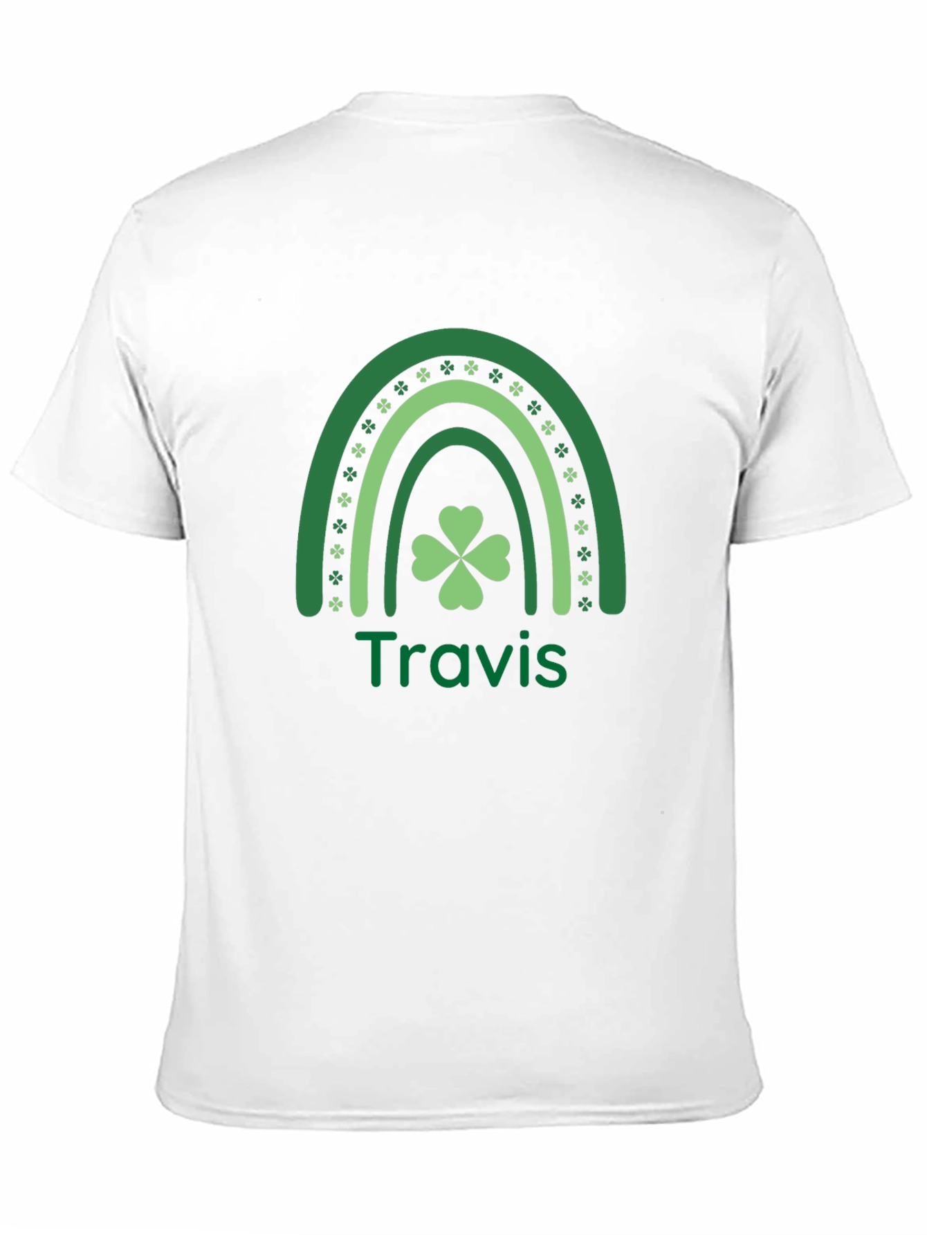 St. Patricks Day Travis Rainbow Clover T-Shirt
