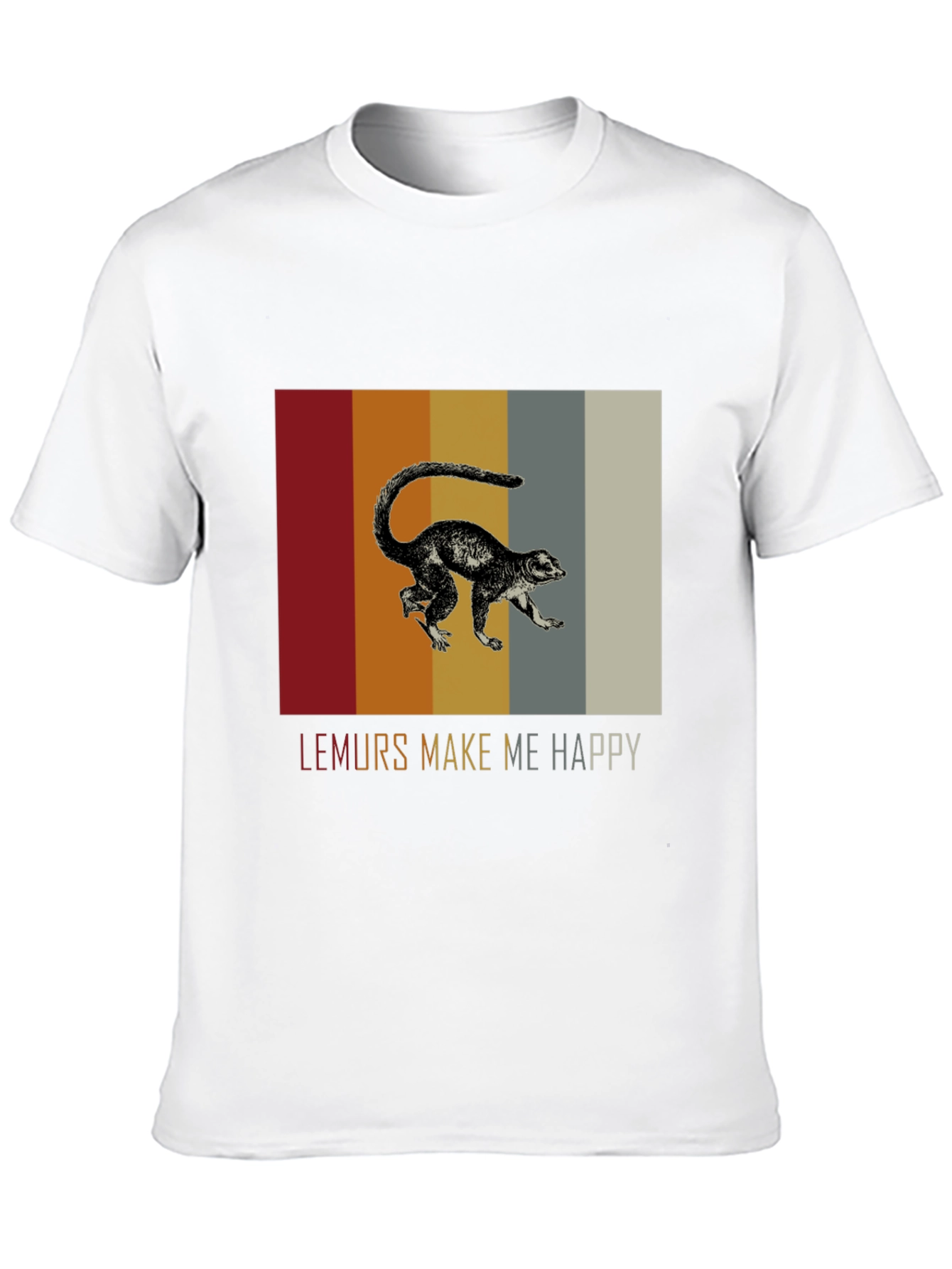 Lemurs Make Me Happy Graphic Tee - Black