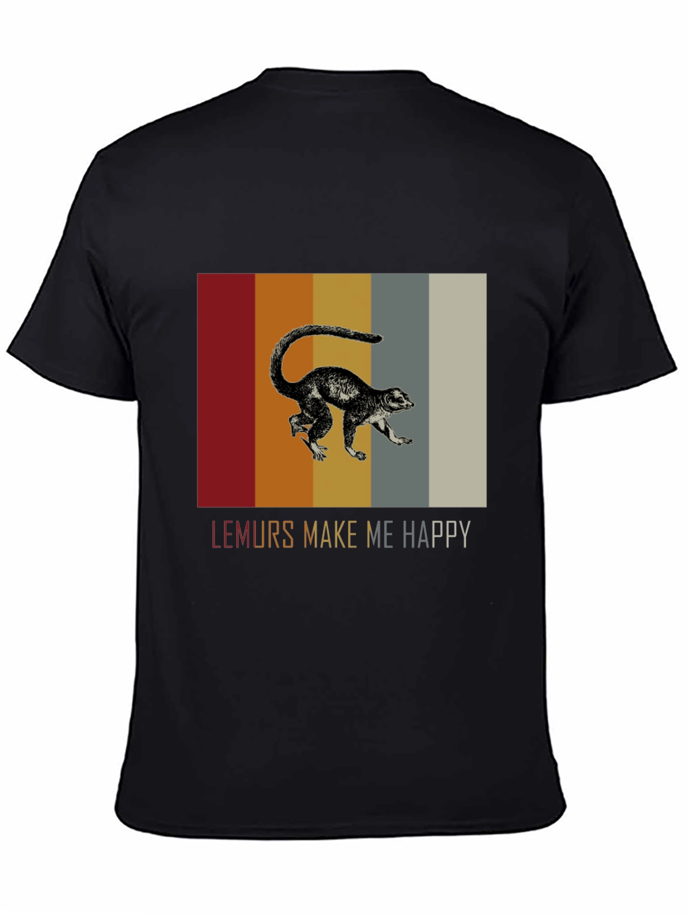 Lemurs Make Me Happy Graphic Tee - Black