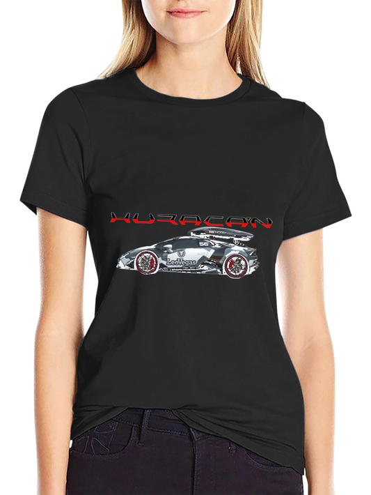 Huracan Car Graphic Black T-Shirt
