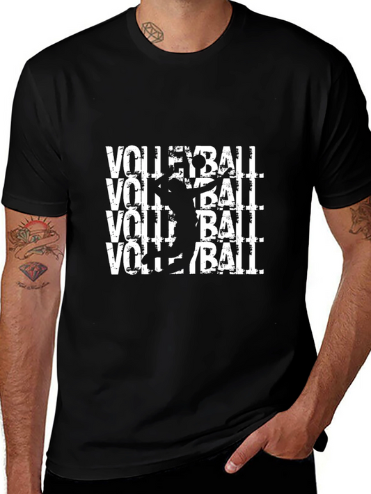 Volleyball Player Graphic Black T-Shirt