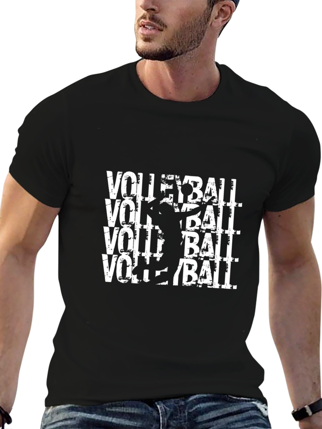 Volleyball Player Graphic Black T-Shirt